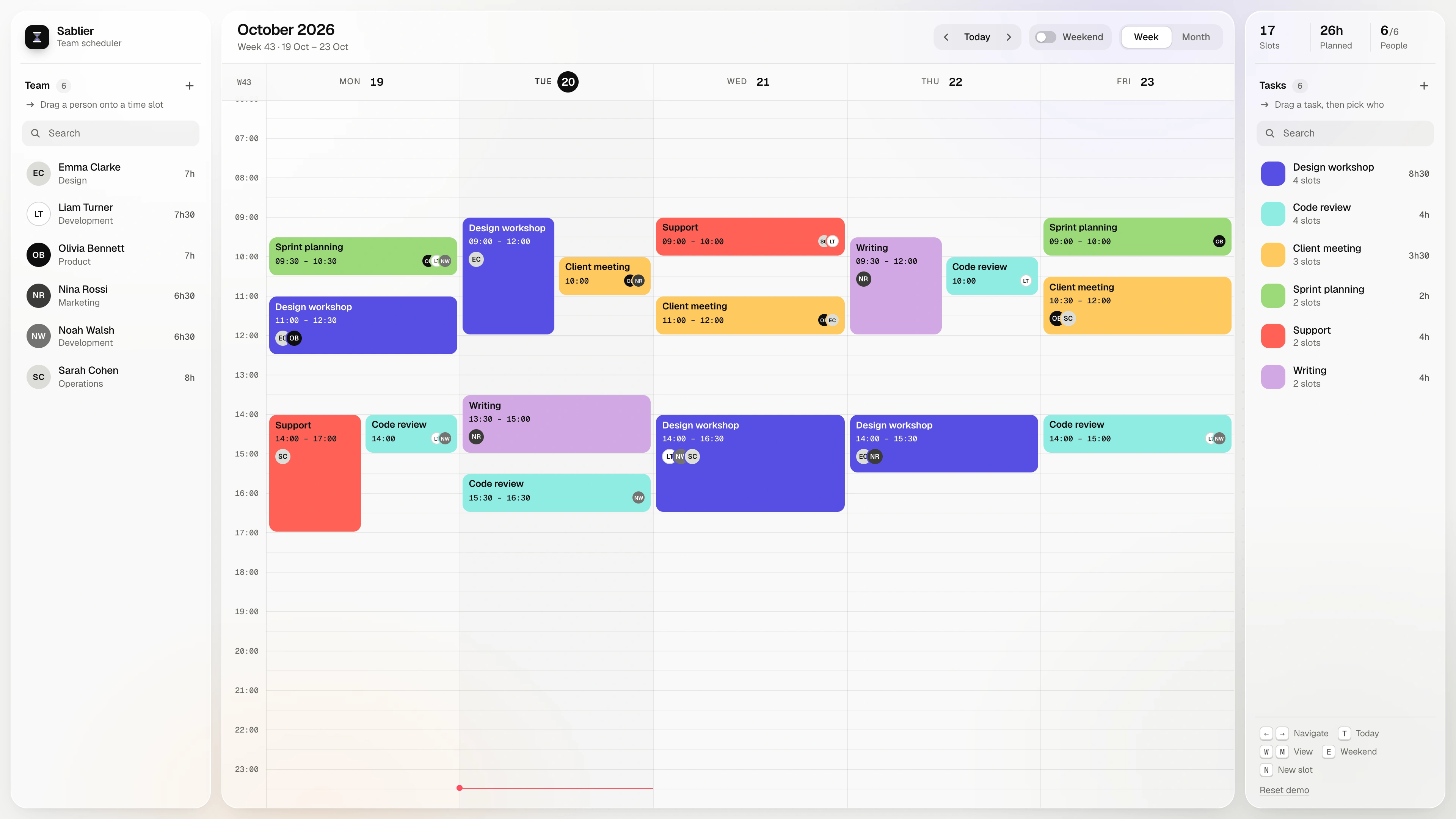 Sablier - Team Scheduler Template with Drag and Drop for React and Vue (Screenshot 9 of 13)