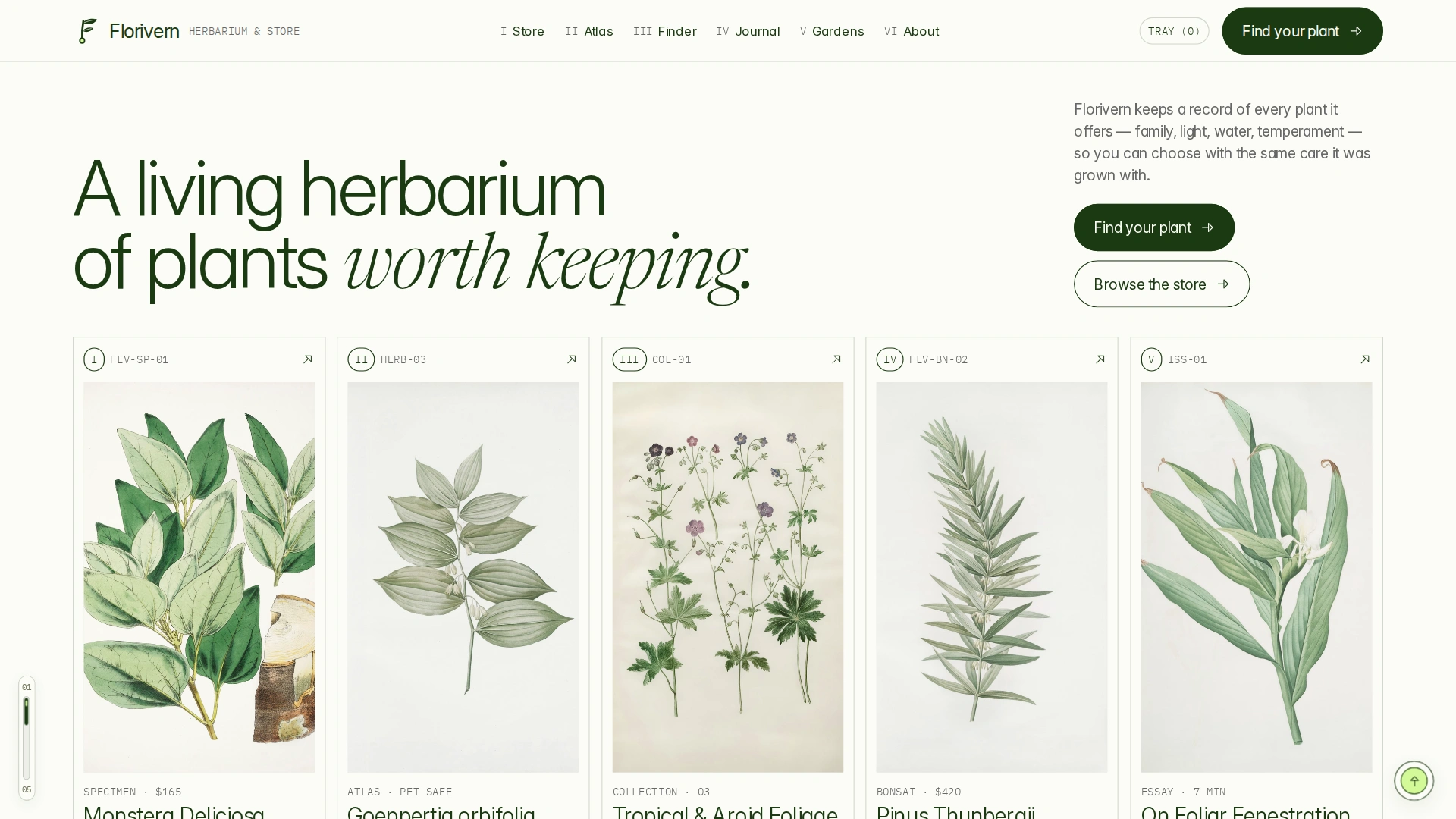 Florivern - Botanical Storefront, Plant Shop & Herbarium Framer Template (Screenshot 1 of 20)