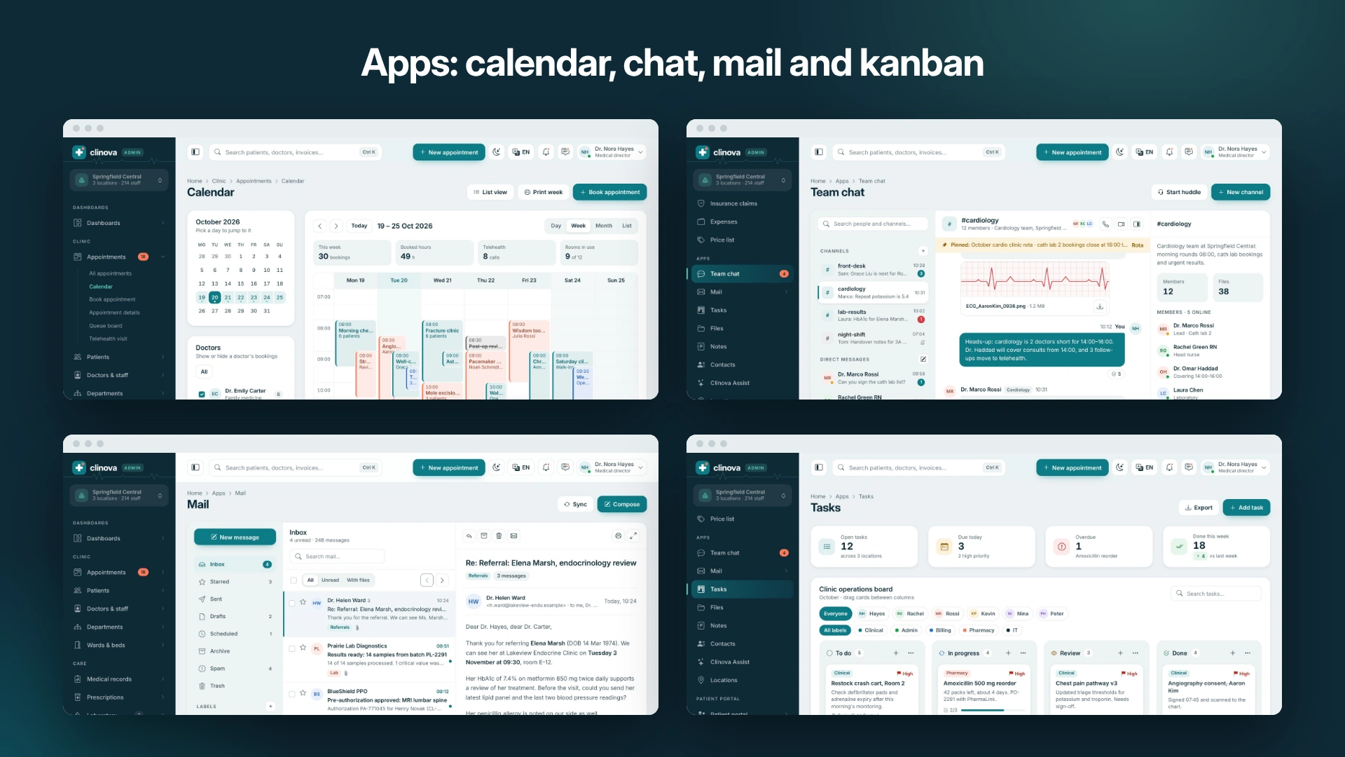 Clinova Admin - Clinic & Hospital Admin Dashboard Template (Screenshot 6 of 20)