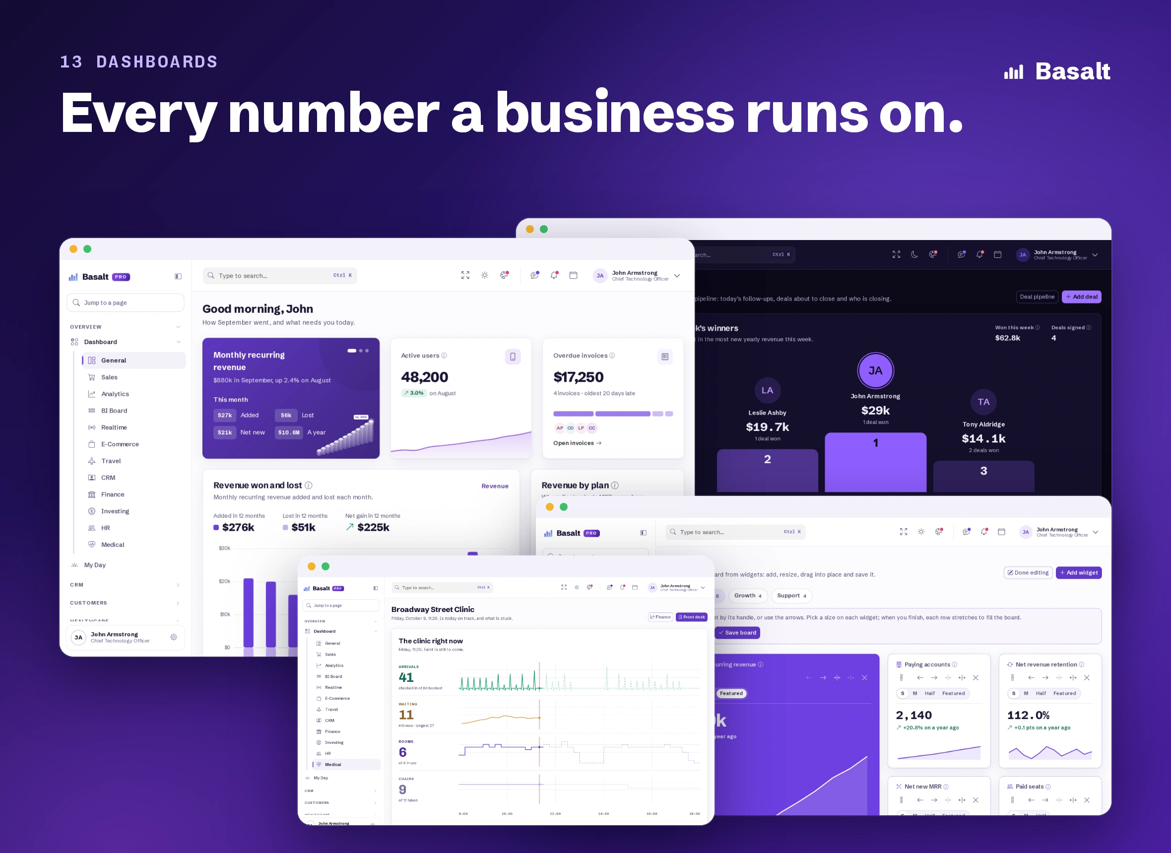 Basalt - Multipurpose AI, CRM, HRM, eCommerce & ERP Bootstrap Admin Template (Screenshot 3 of 11)