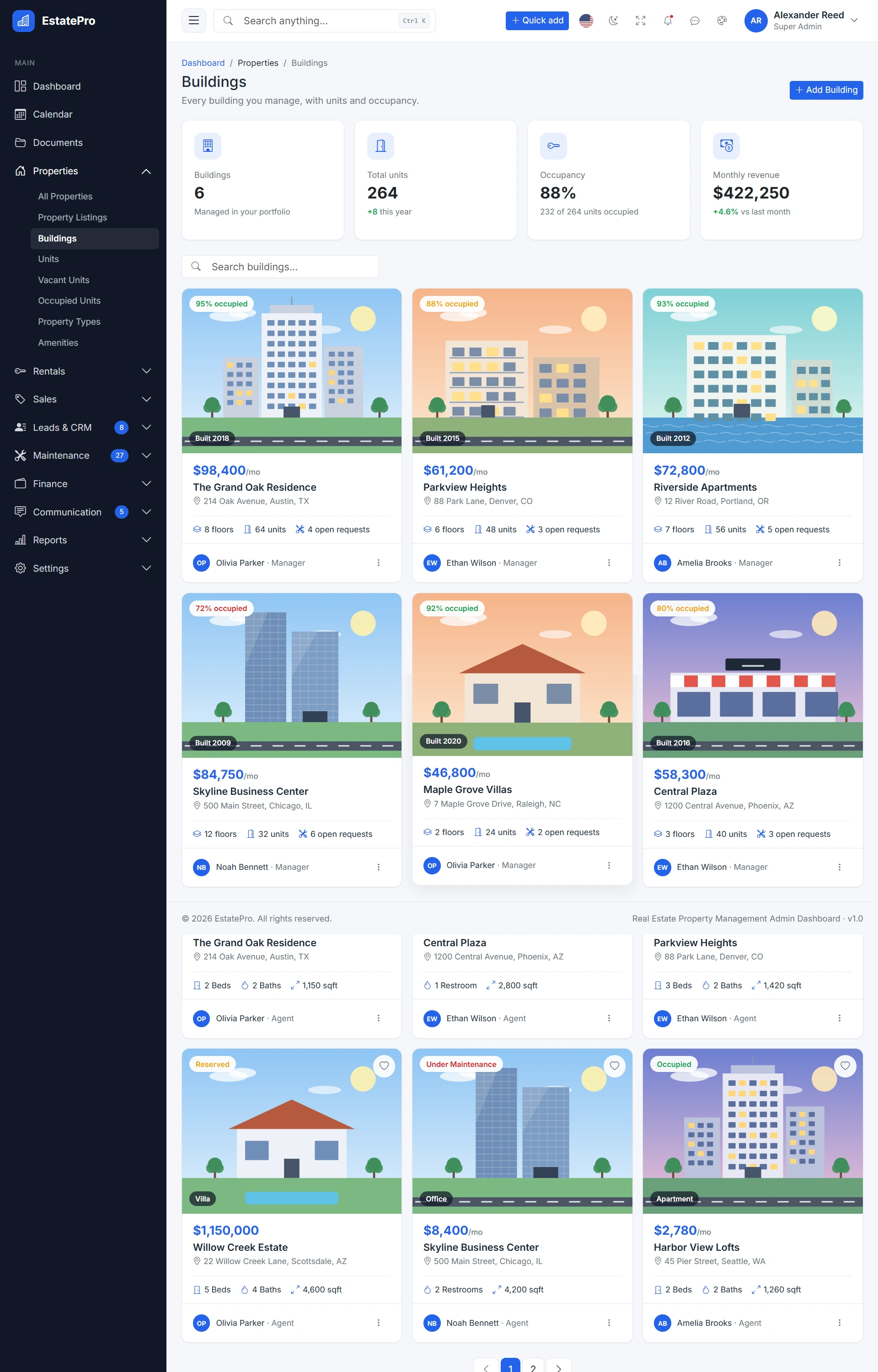 EstatePro - Real Estate Business Management Admin Dashboard Template (Screenshot 3 of 3)
