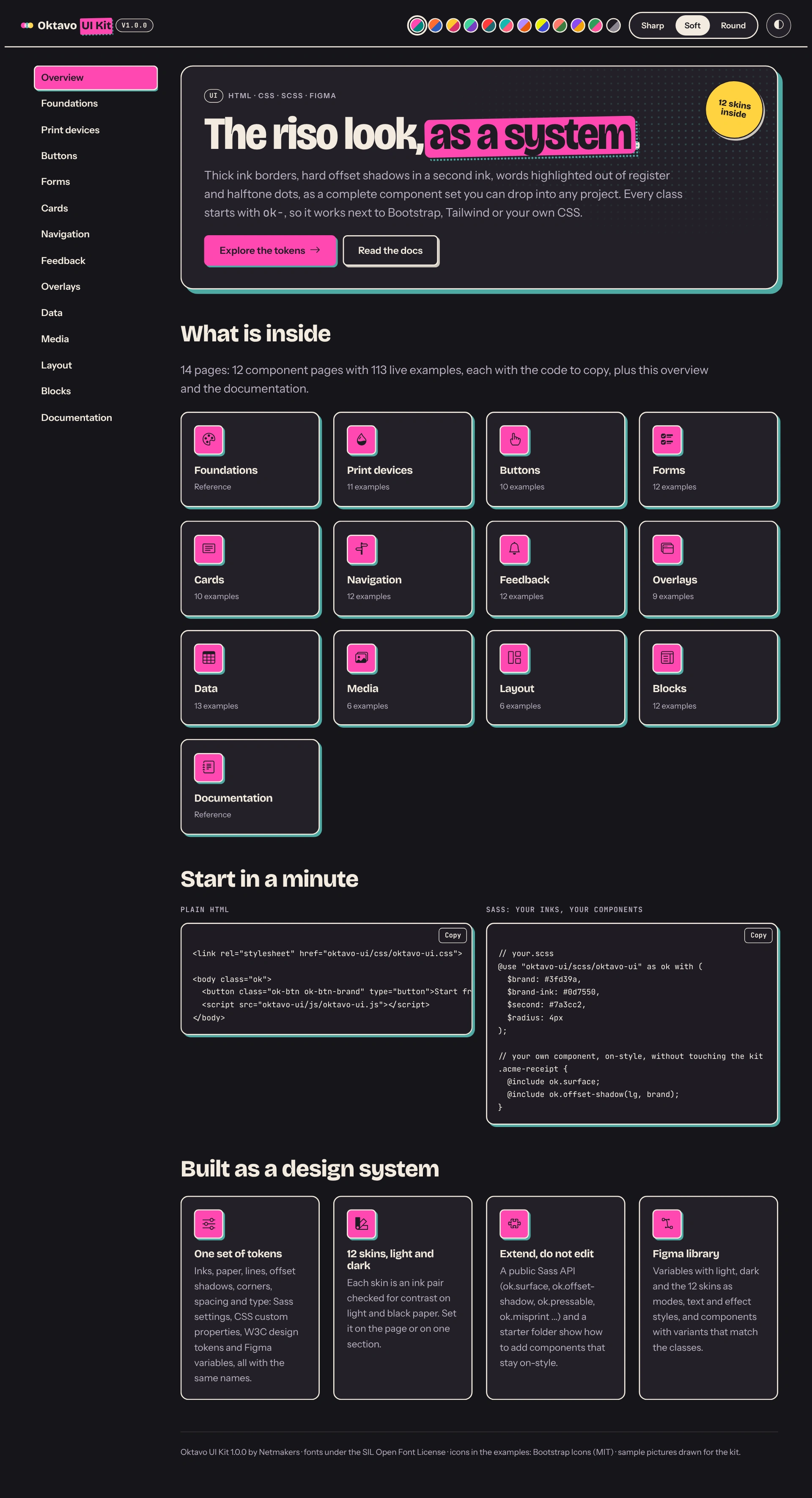 Oktavo UI Kit - HTML, SCSS & Figma Design System (Screenshot 12 of 19)
