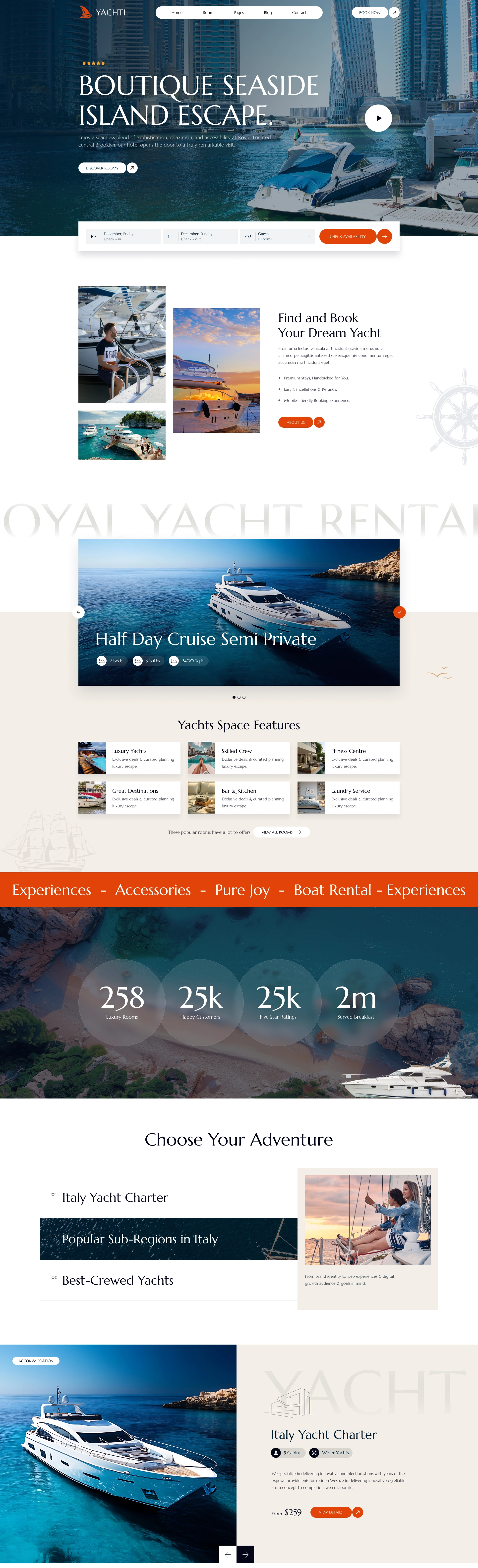Yachti - Yacht & Boat Hire Figma Template (Screenshot 1 of 2)