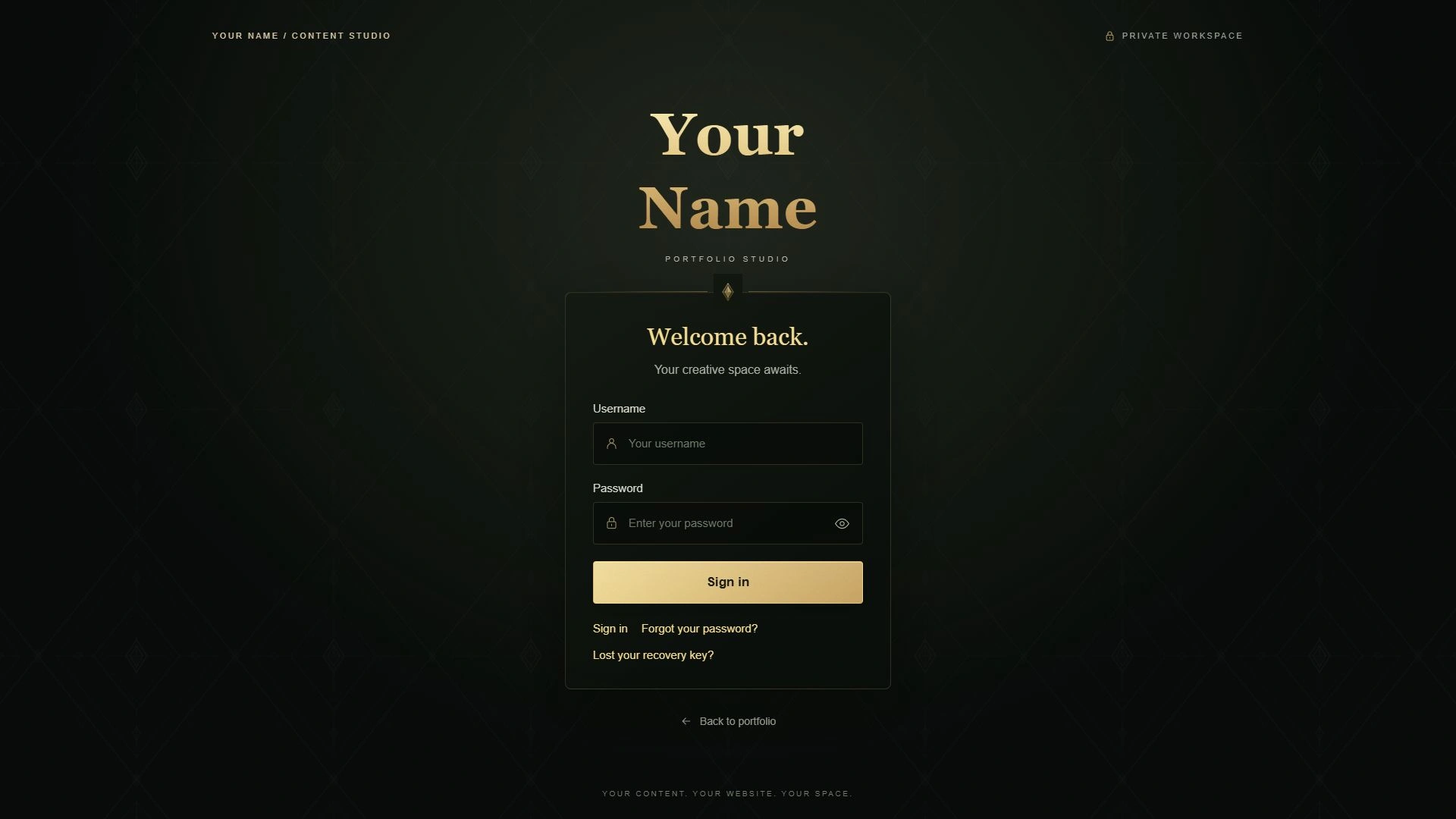 Gold Portfolio - PHP Portfolio with Admin Dashboard (Screenshot 3 of 5)