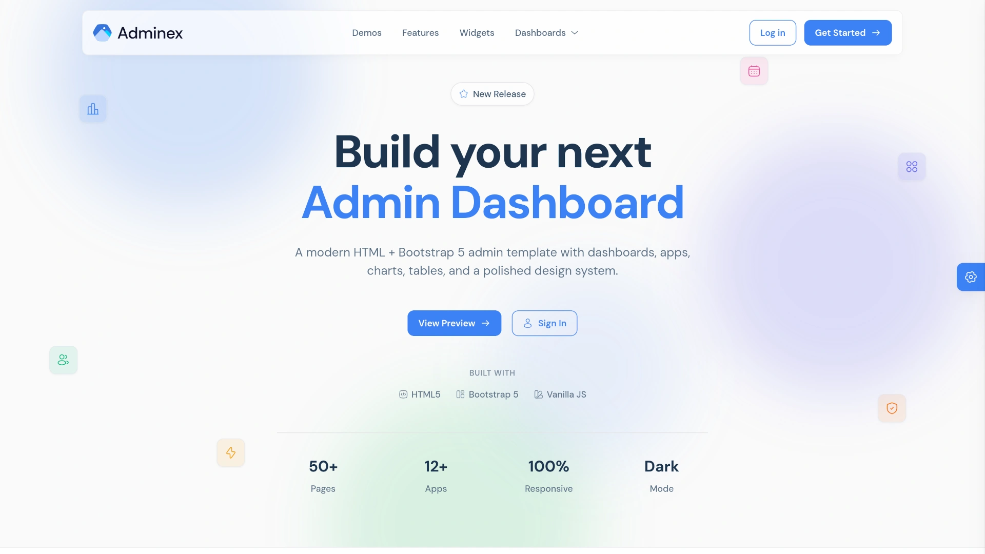 Adminex - Bootstrap 5 HTML Admin Dashboard Template (Screenshot 1 of 12)