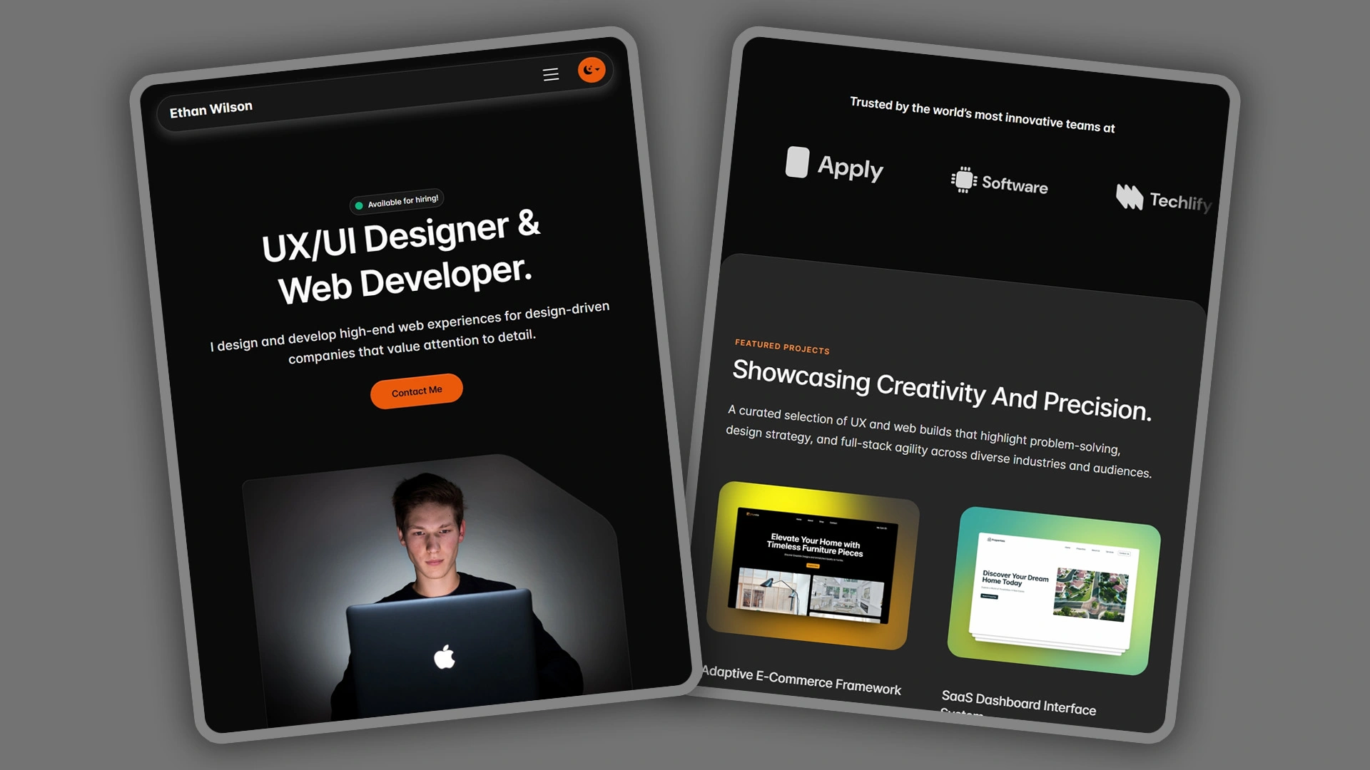 Uxoria - Sleek UX/UI Designer & Web Developer HTML Portfolio Template ...