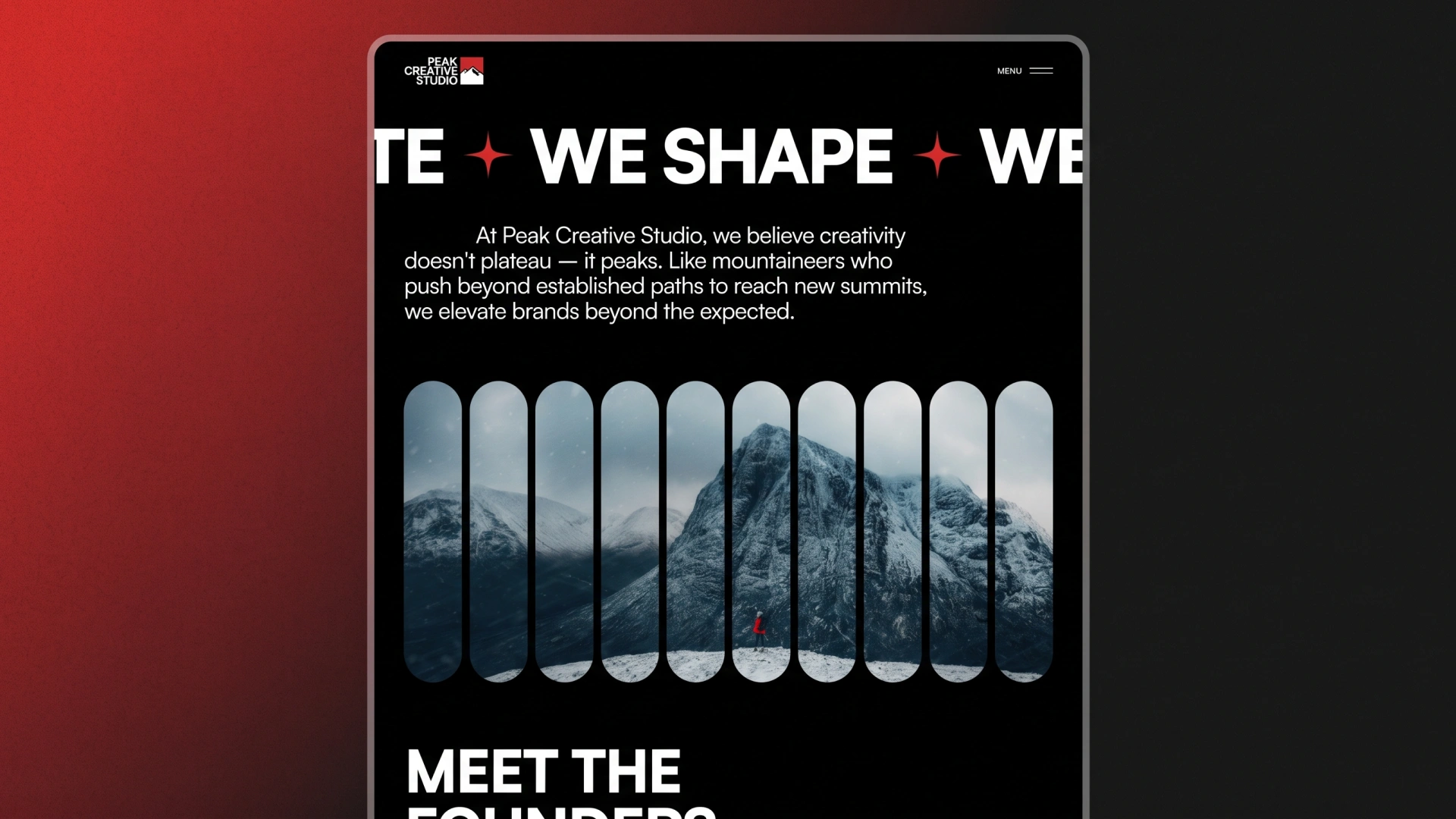 Peak Studio - Dark & Bold Framer Template For Creative Agencies (Screenshot 1 of 3)