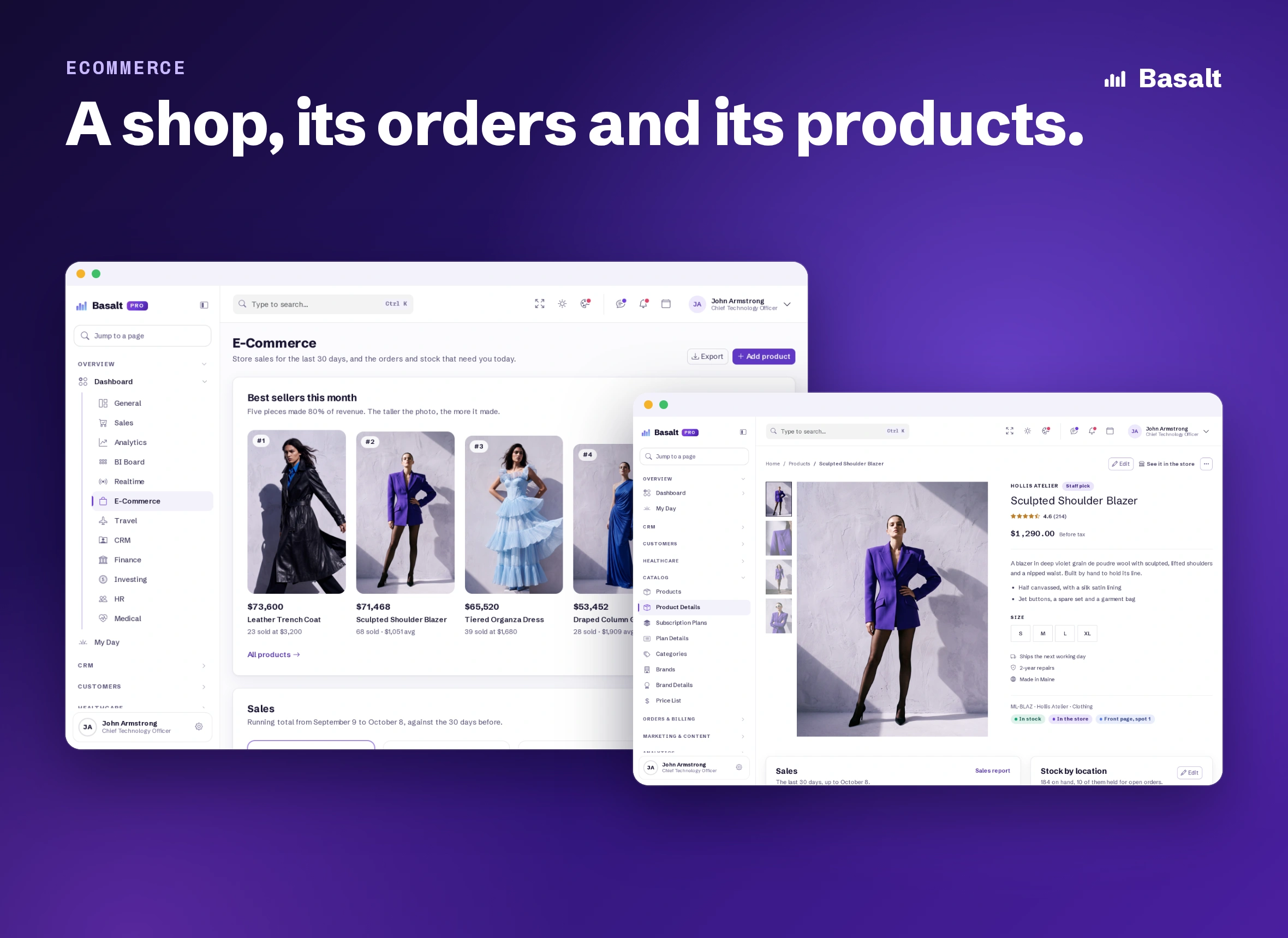 Basalt - Multipurpose AI, CRM, HRM, eCommerce & ERP Bootstrap Admin Template (Screenshot 7 of 11)