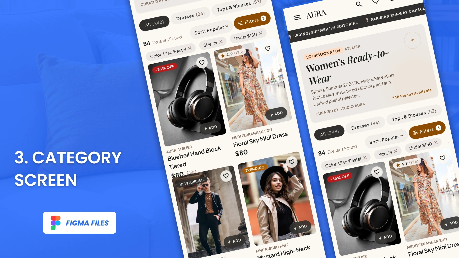 AURA - Fashion E-Commerce Figma Template (Screenshot 3 of 7)