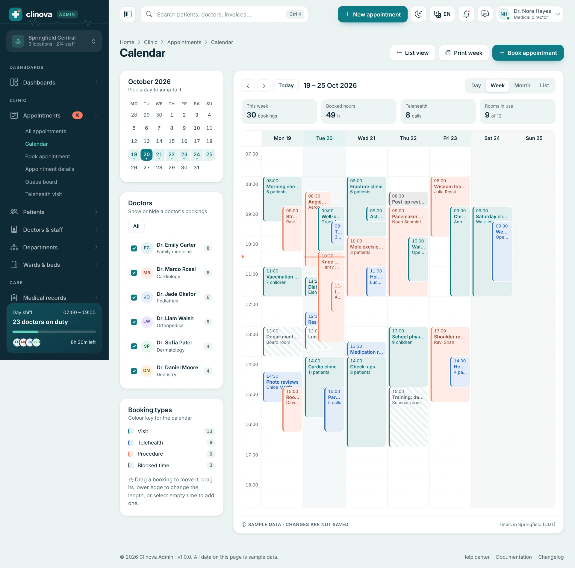 Clinova Admin - Clinic & Hospital Admin Dashboard Template (Screenshot 15 of 20)
