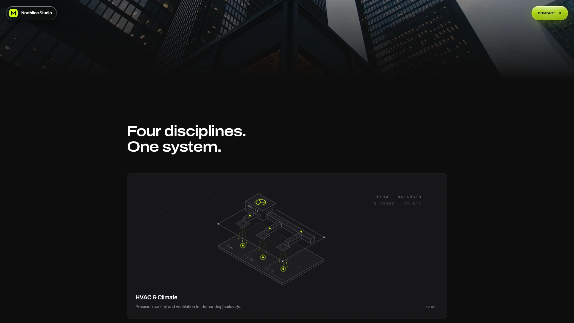 Northline - Dark Modern Editorial Portfolio Landing Template (Screenshot 2 of 10)