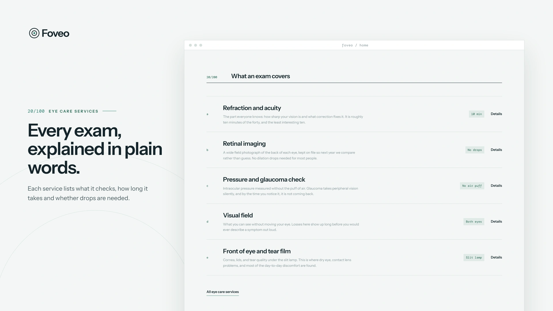 Foveo - Optometrist & Eye Clinic HTML Template (Screenshot 4 of 10)