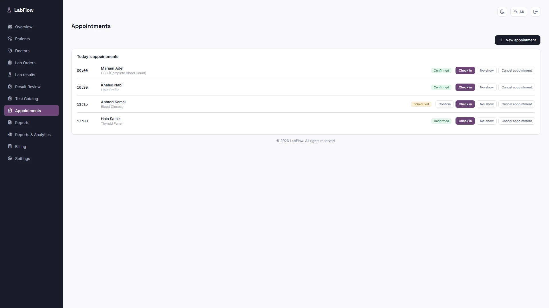 LabFlow - Angular Laboratory Dashboard Template (Screenshot 8 of 19)