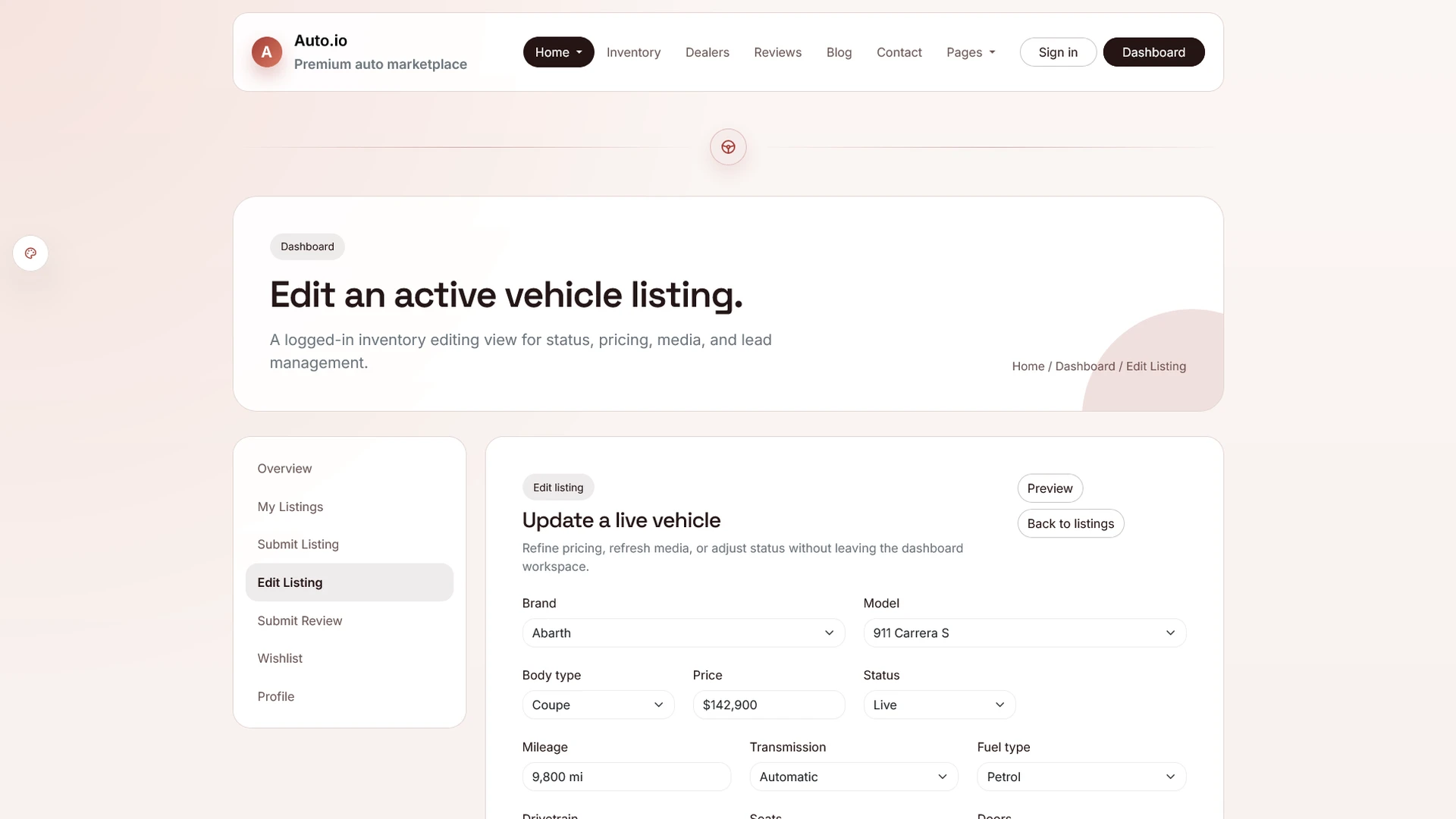 AutoIO - Cars Listings & Directory Template