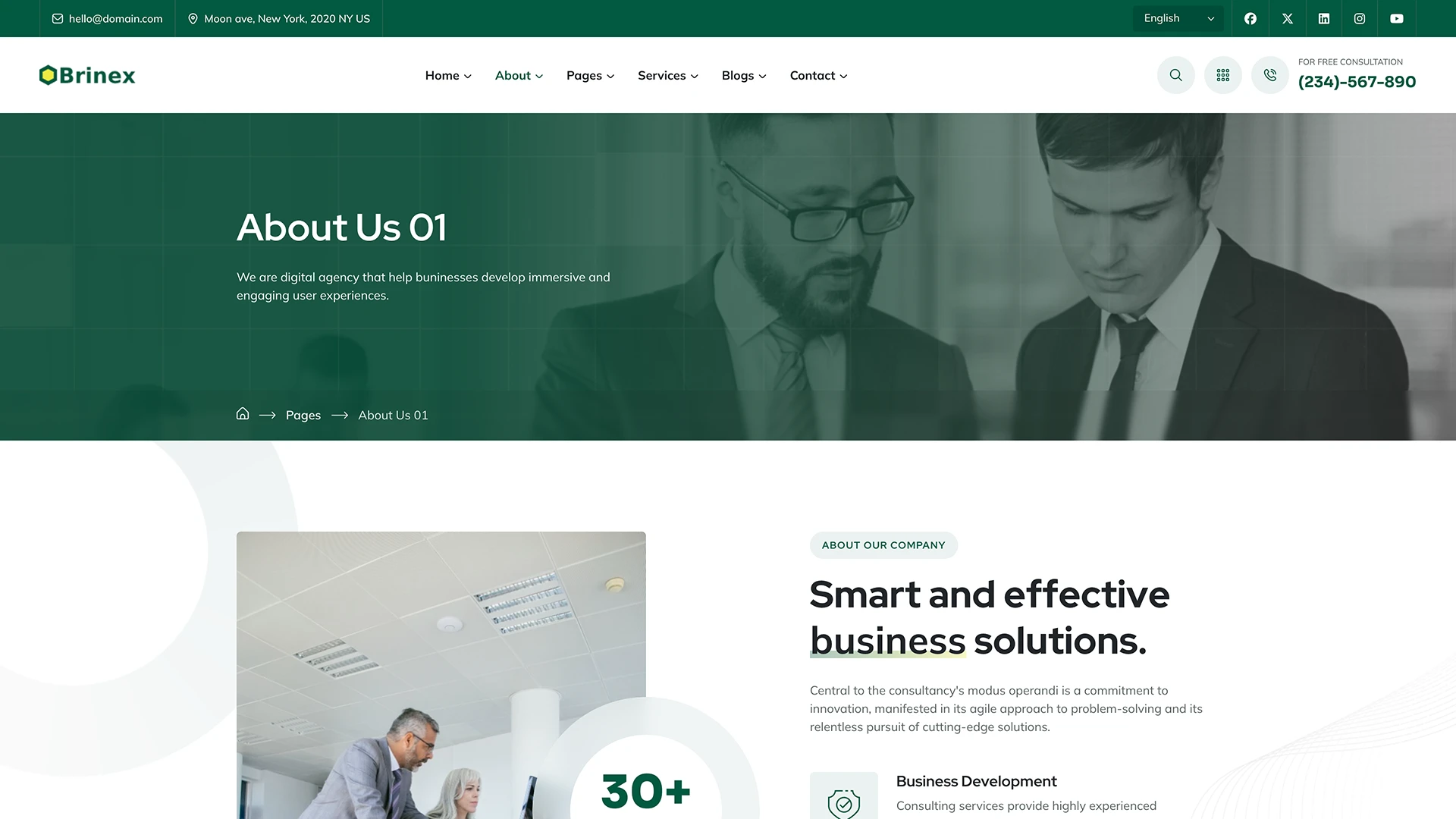 Brinex - Multipurpose Business Consulting HTML Template