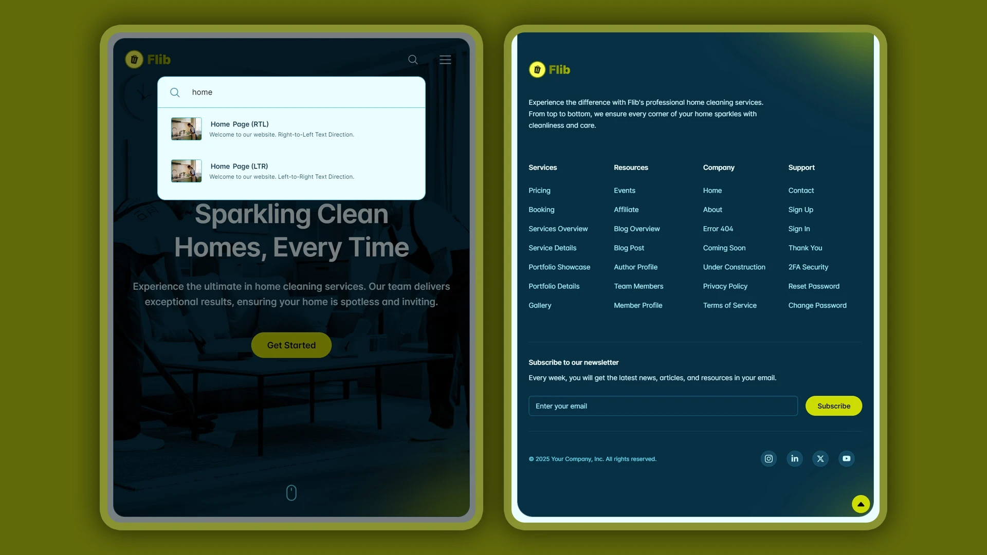 Flib - HTML Website Template For Premium Home Cleaning Services