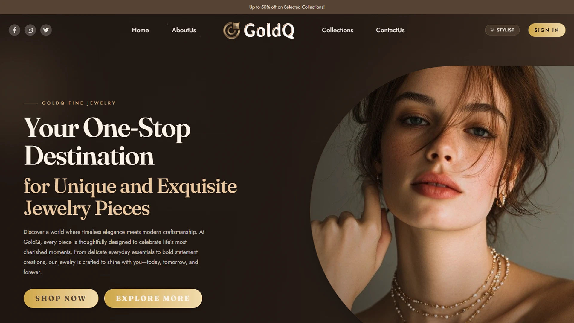 GoldQ - Premium Jewelry Luxury E-Commerce React Template