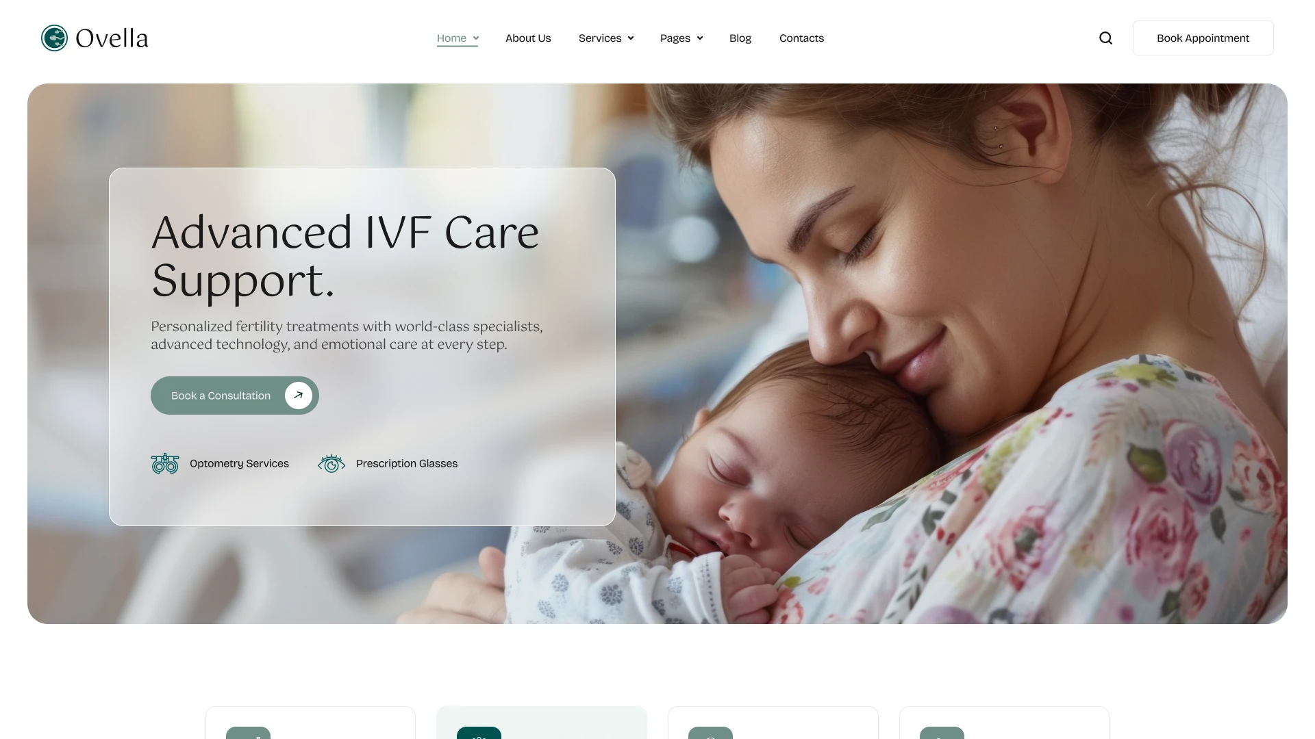 Ovella - IVF & Pregnancy Clinic Figma Template (Screenshot 1 of 1)