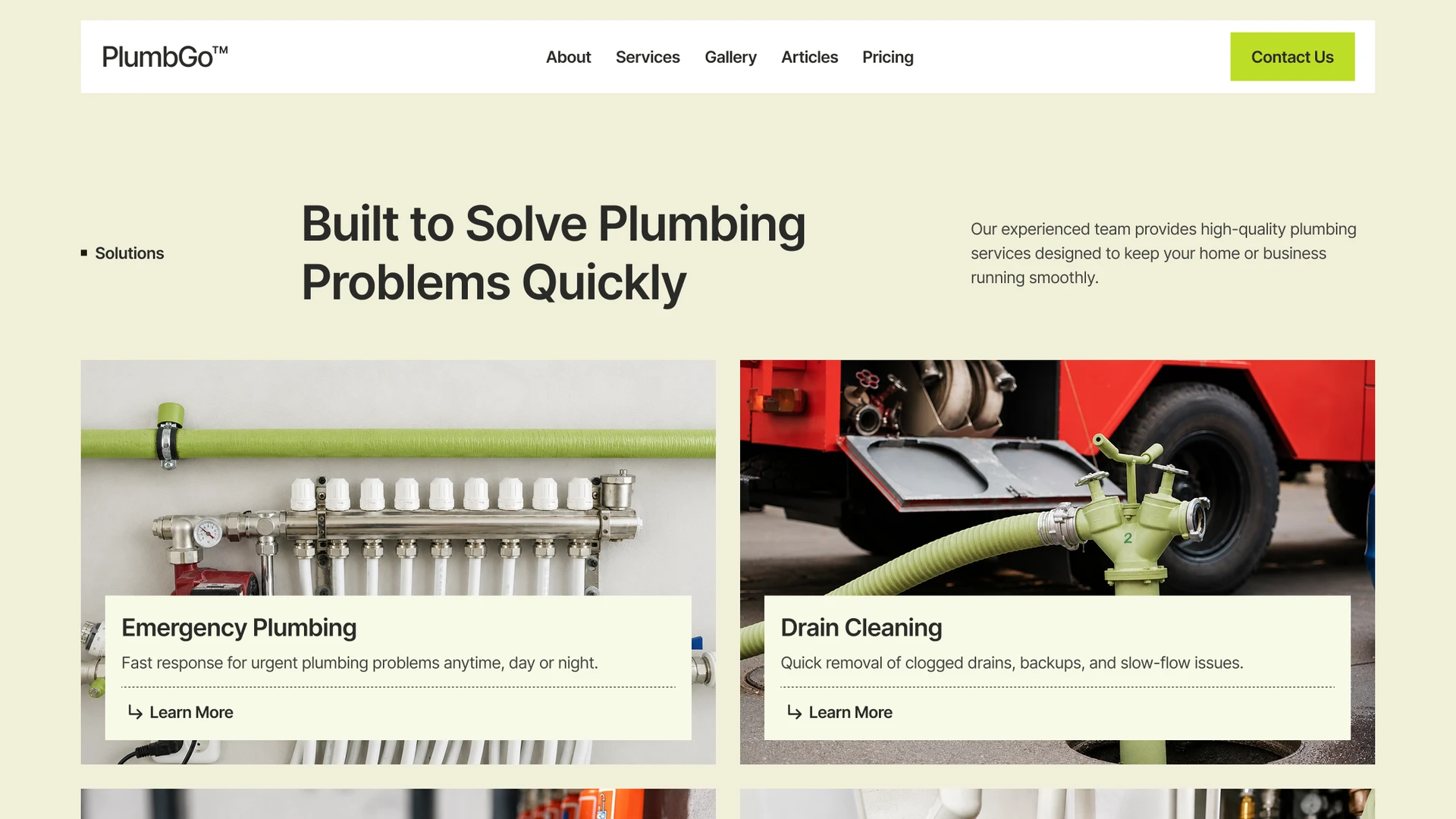 PlumbGo - Plumbing Business Framer Template