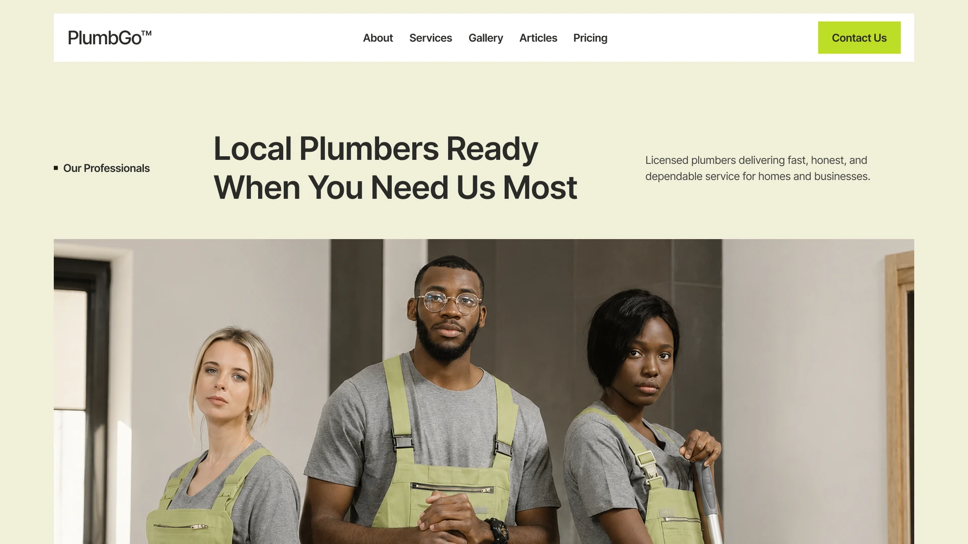 PlumbGo - Plumbing Business Framer Template