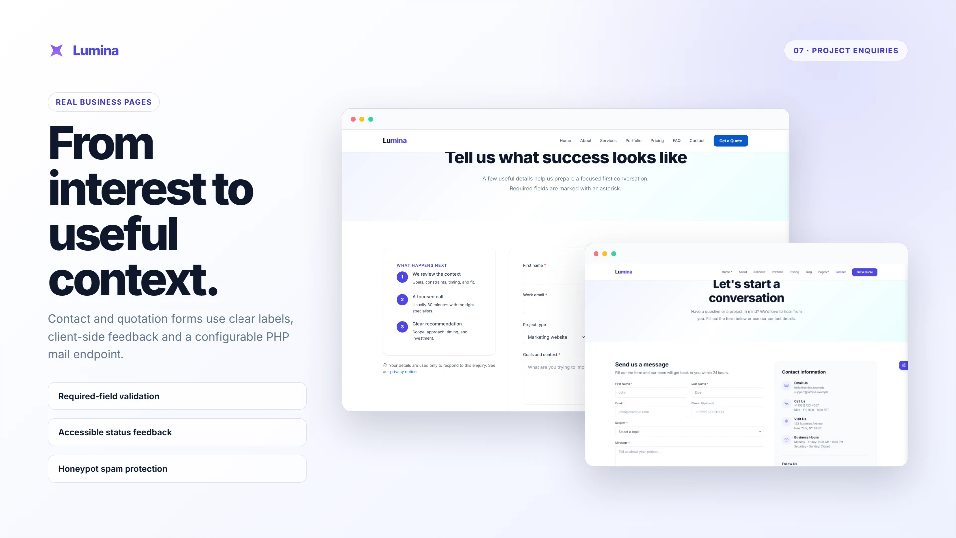 Lumina - Clean and Modular Multi-Page Bootstrap 5 HTML Template