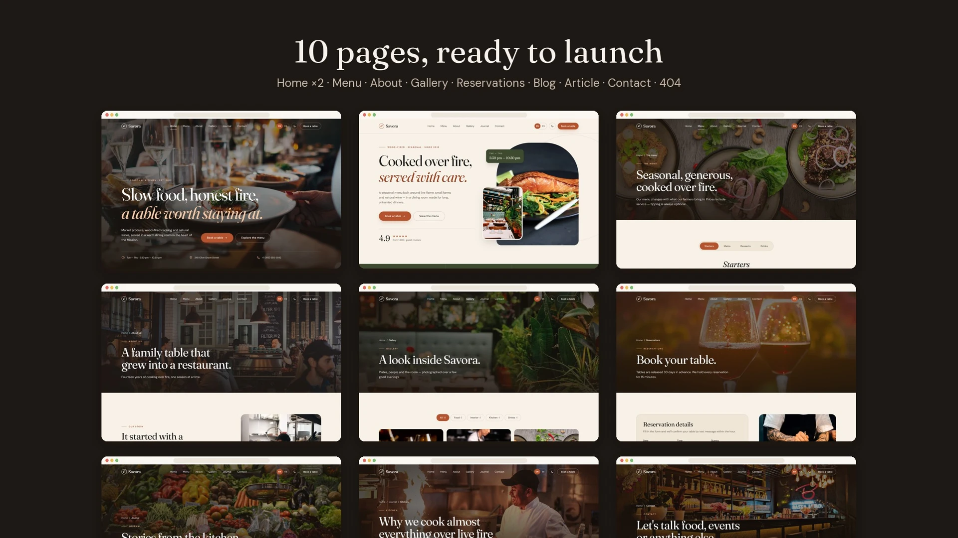 Savora - Restaurant & Cafe Website Template with Next.js and Tailwind CSS
