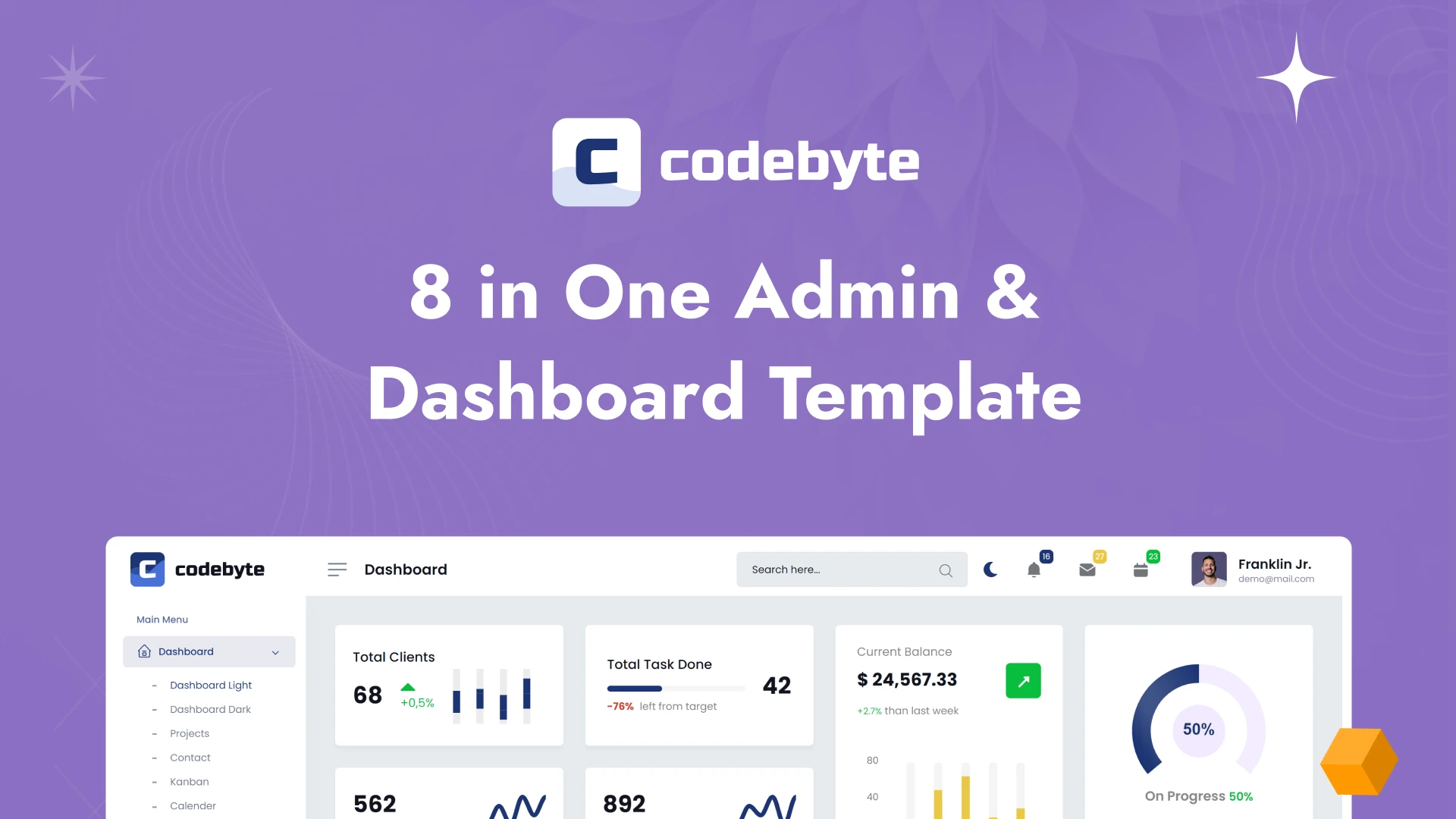 CodeByte - 8 in 1 Admin Dashboard Template