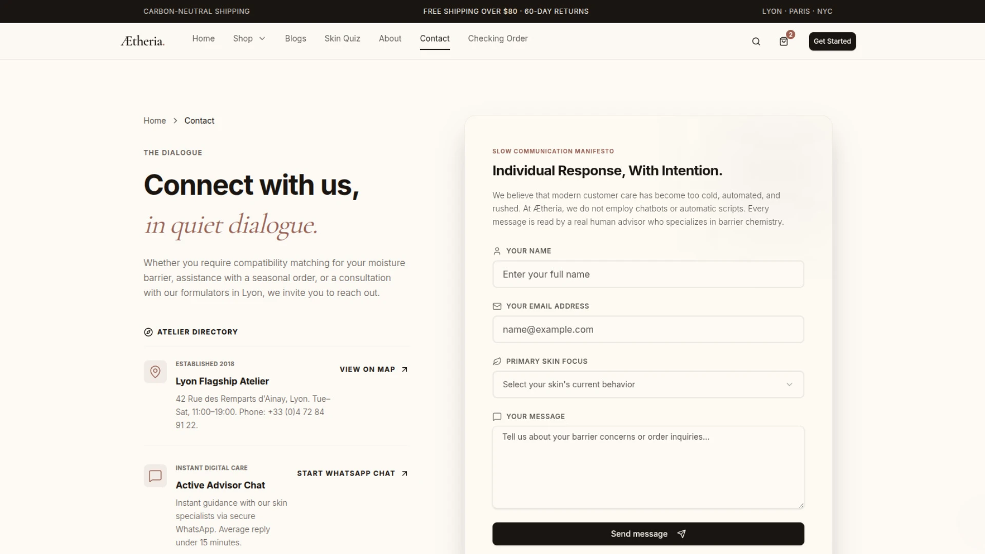 Aetheria Botanicals - Skincare & Beauty Next.js Storefront Template