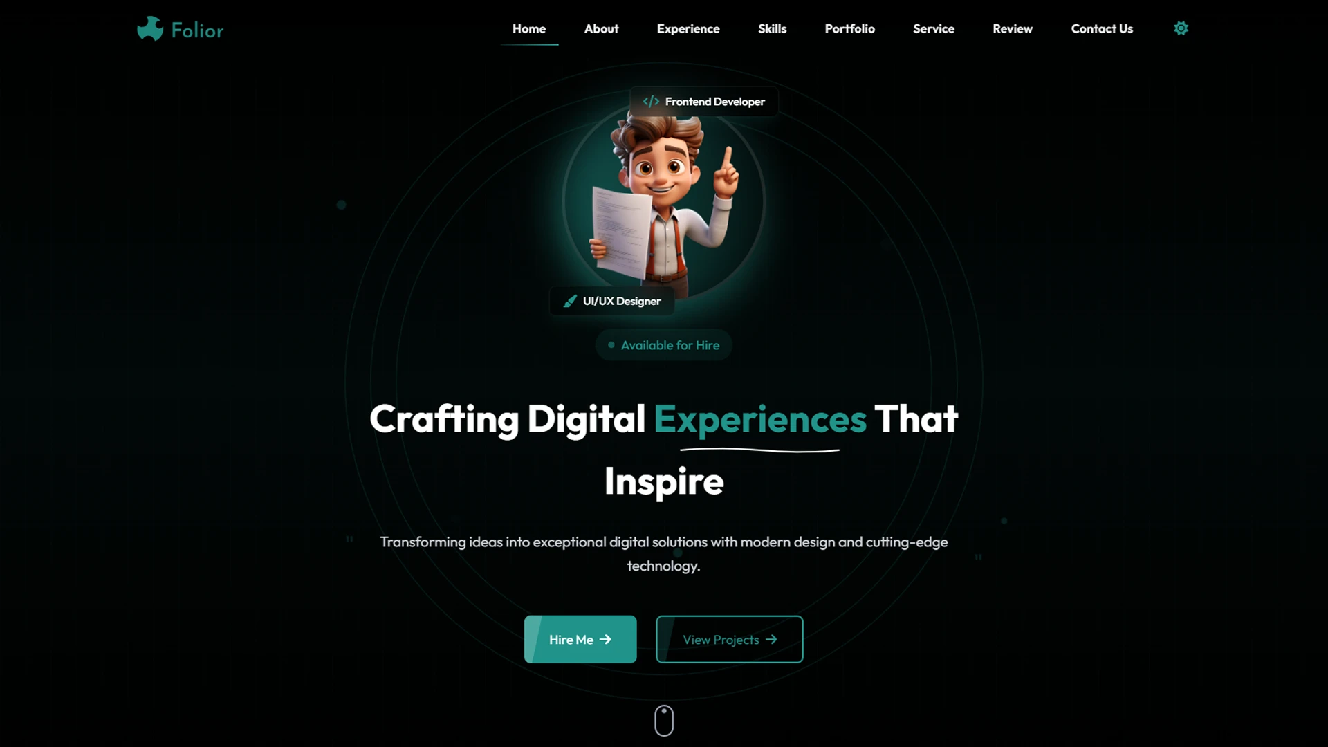 Folior - Modern Developer Portfolio HTML Template with Tailwind CSS