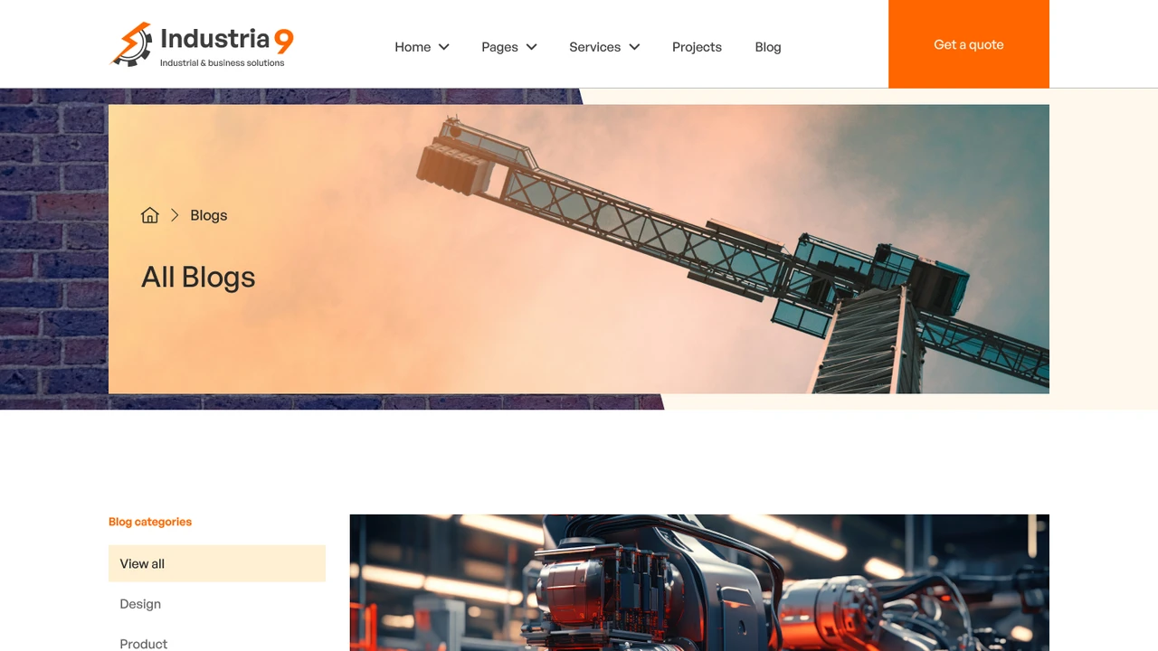Industria9 - Factory, Industrial, and Building Construction Figma Template