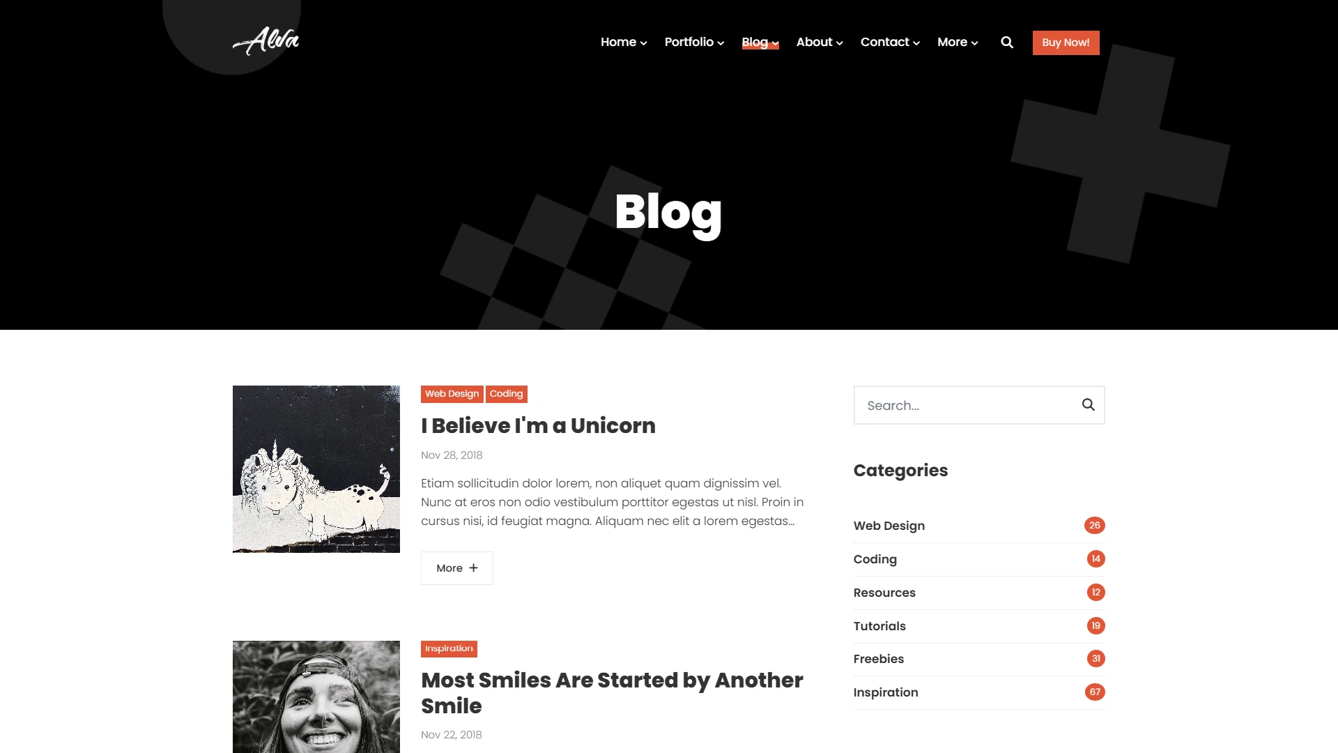Alva - Creative Portfolio Showcase HTML Website Template