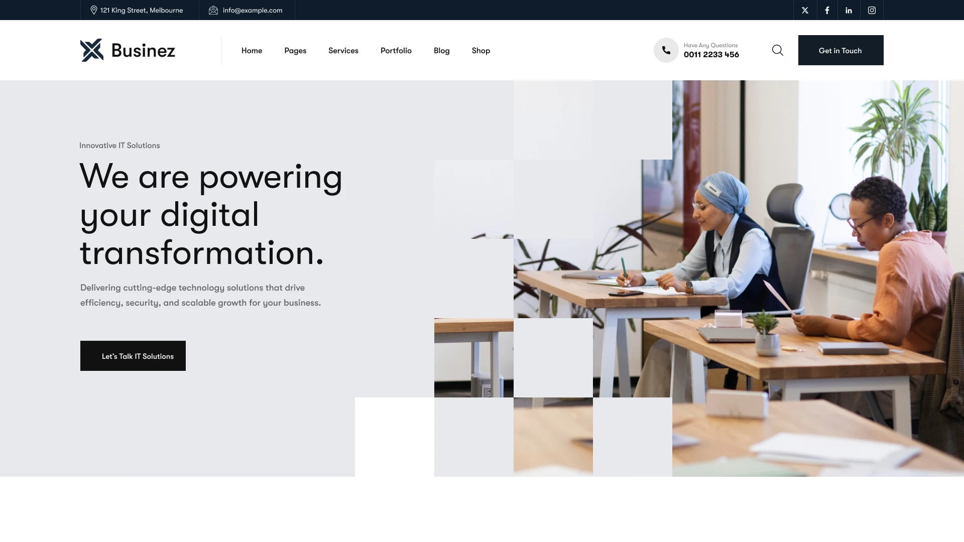 Businez - IT Solutions & Business Services Figma Template (Screenshot 1 of 1)
