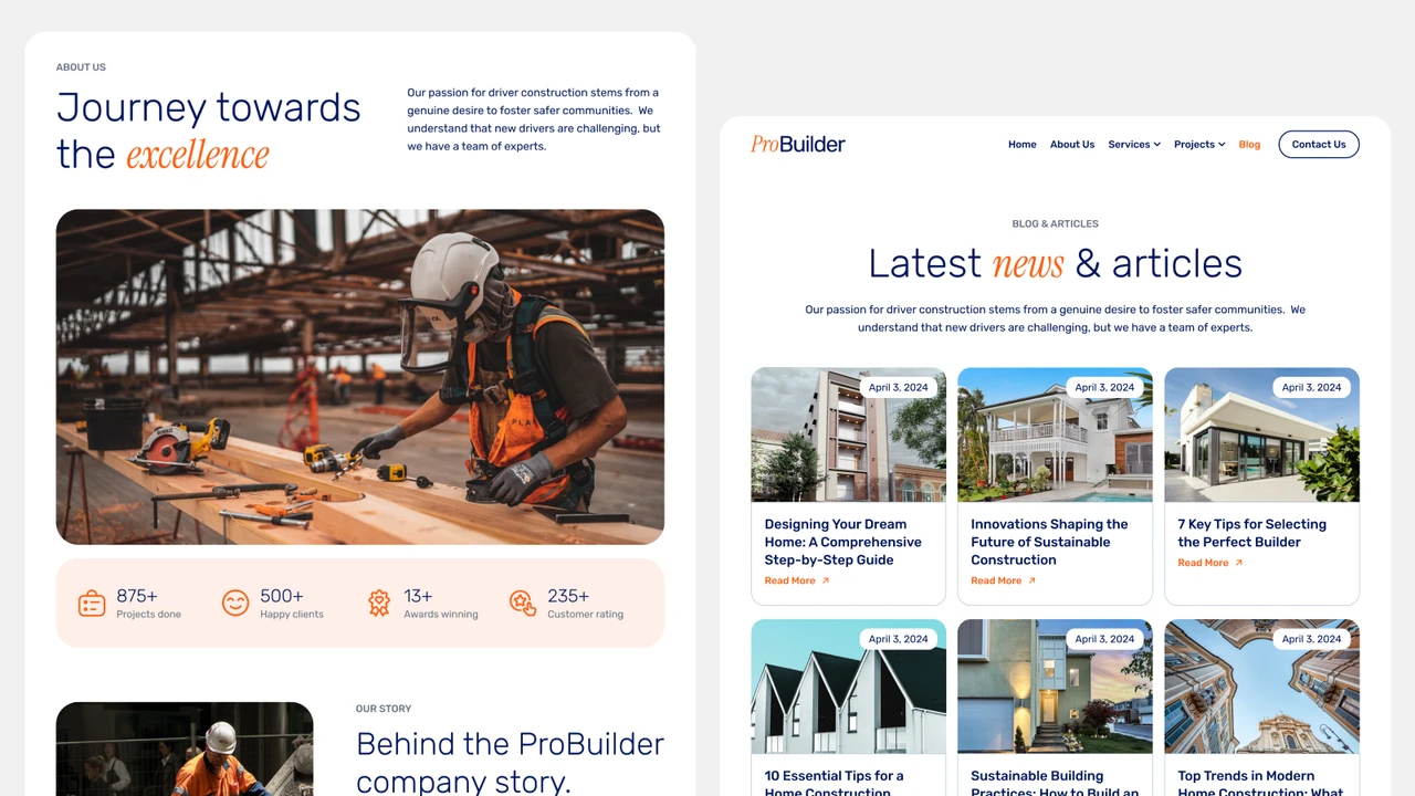 ProBuilder - Construction & Real Estate Multipurpose Framer Template