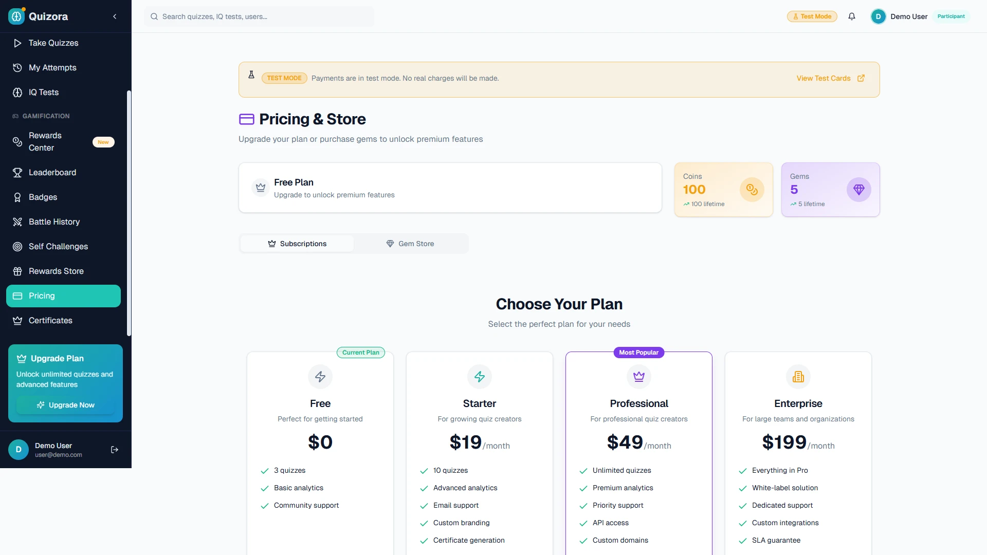 Quizora - AI-Powered Quiz & Learning SaaS Platform