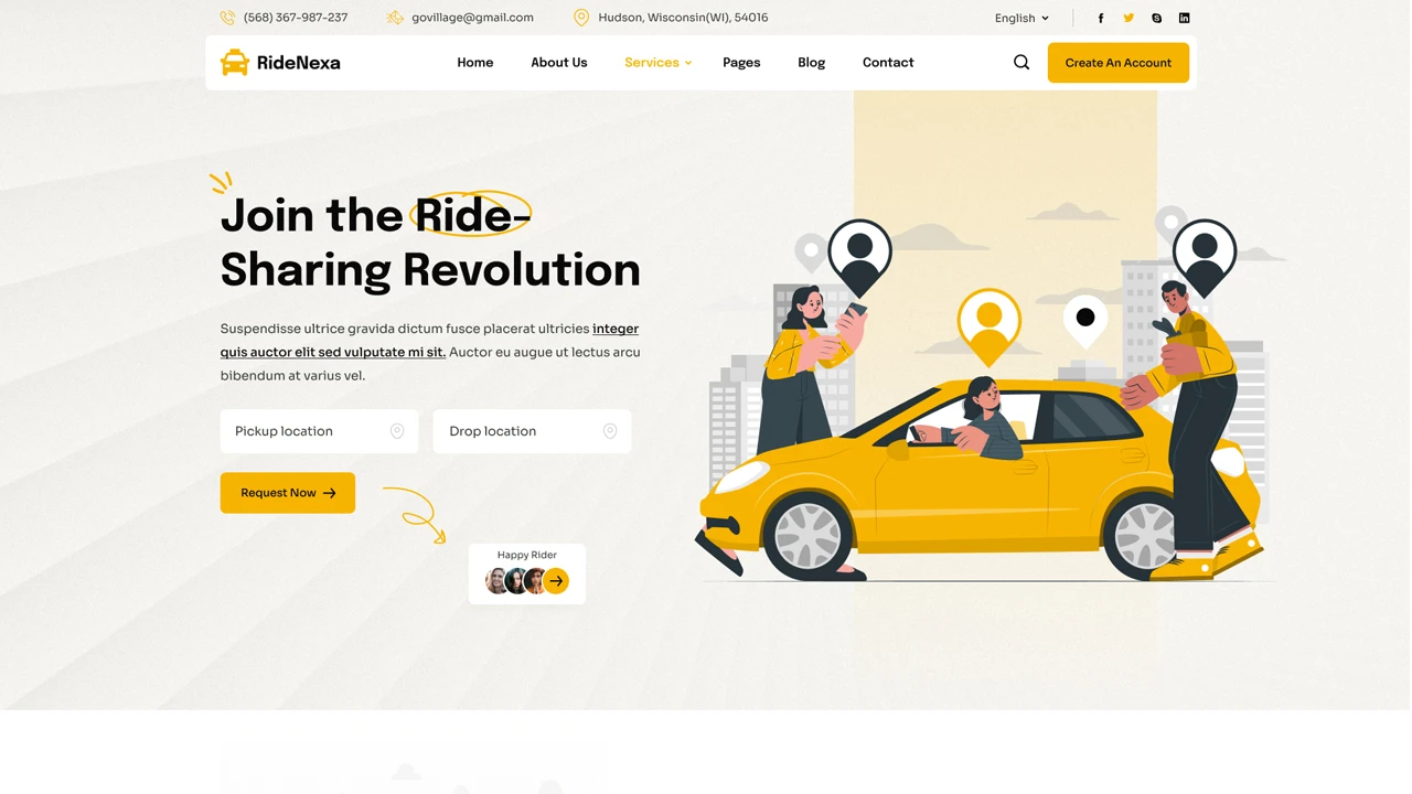 RideNexa - Ride Sharing Taxi Figma Template