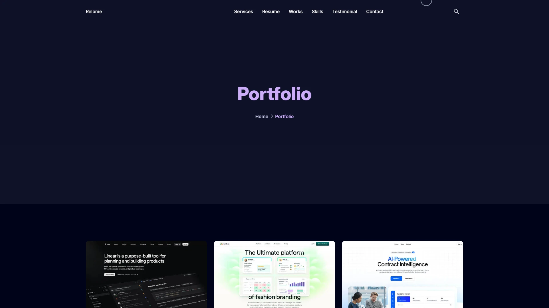 Relome - Personal Portfolio WordPress Theme