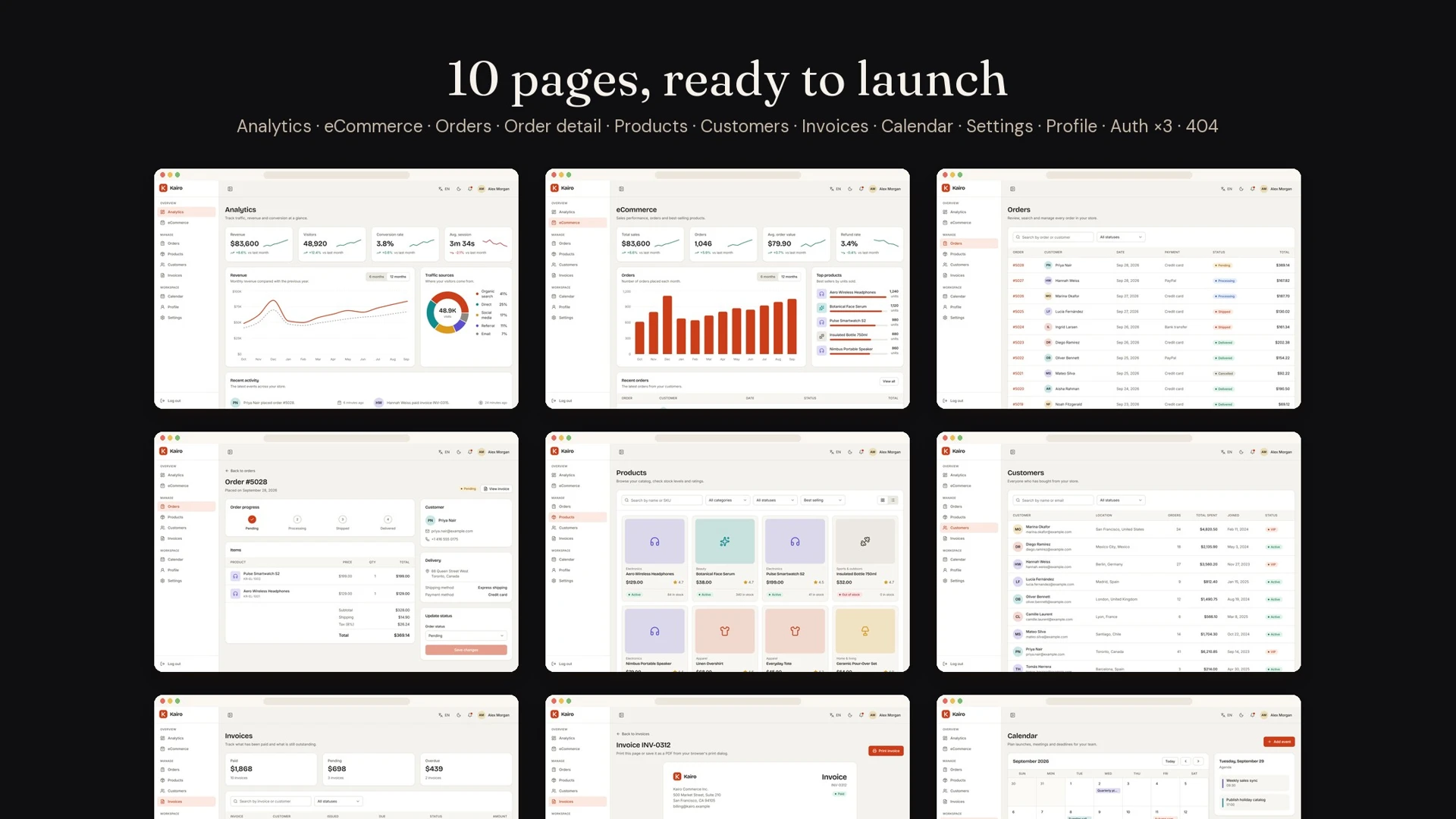 Kairo - Admin Dashboard Template with Next.js and Tailwind CSS