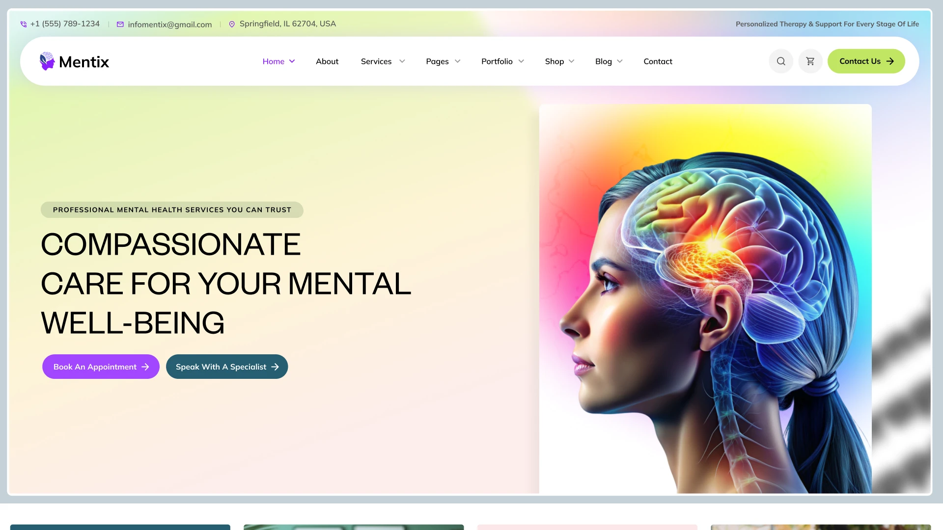 Mentix - Mental Health Clinics Figma Website Template
