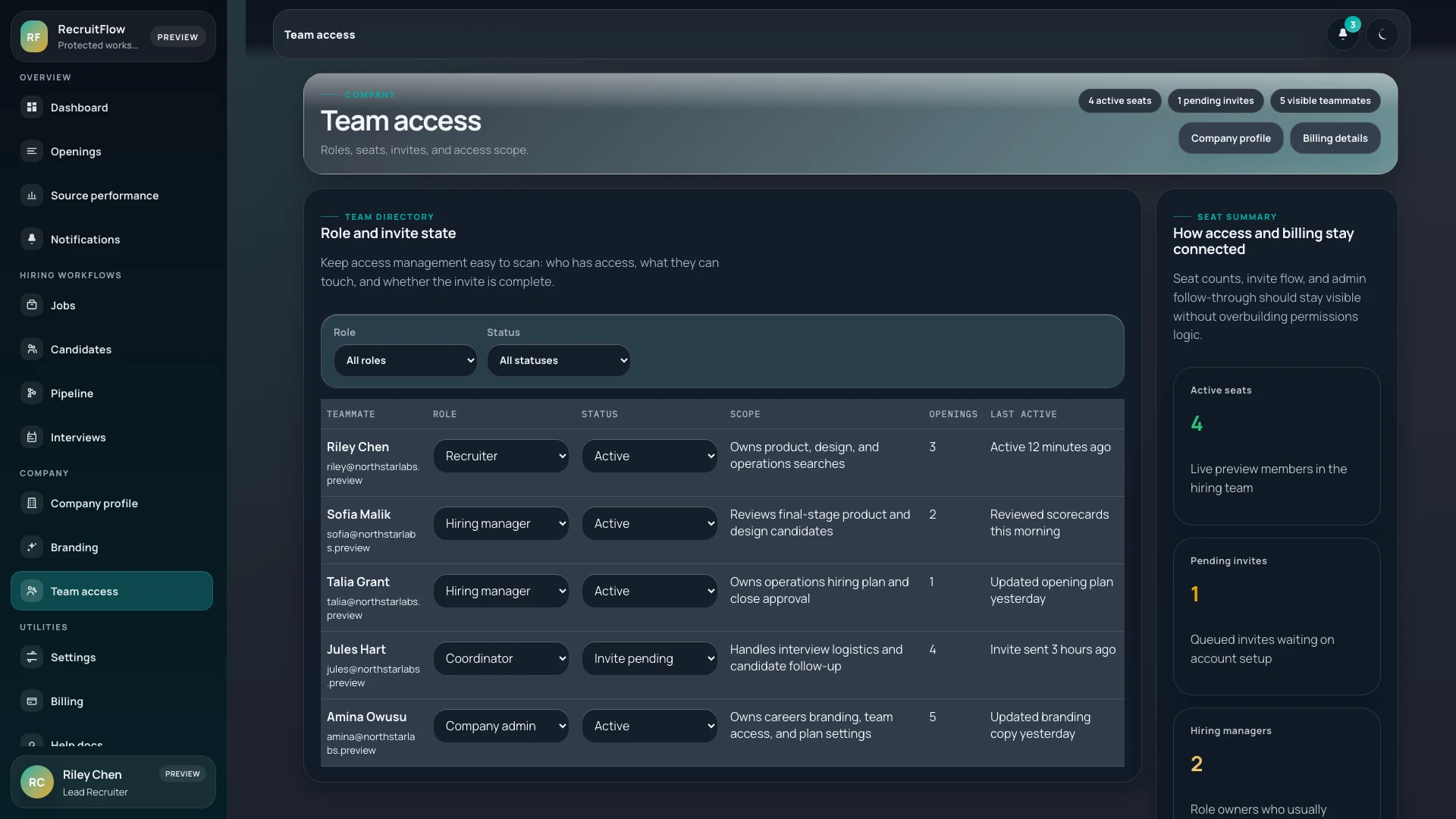 RecruitFlow - React Job Board & Recruiter Dashboard Template