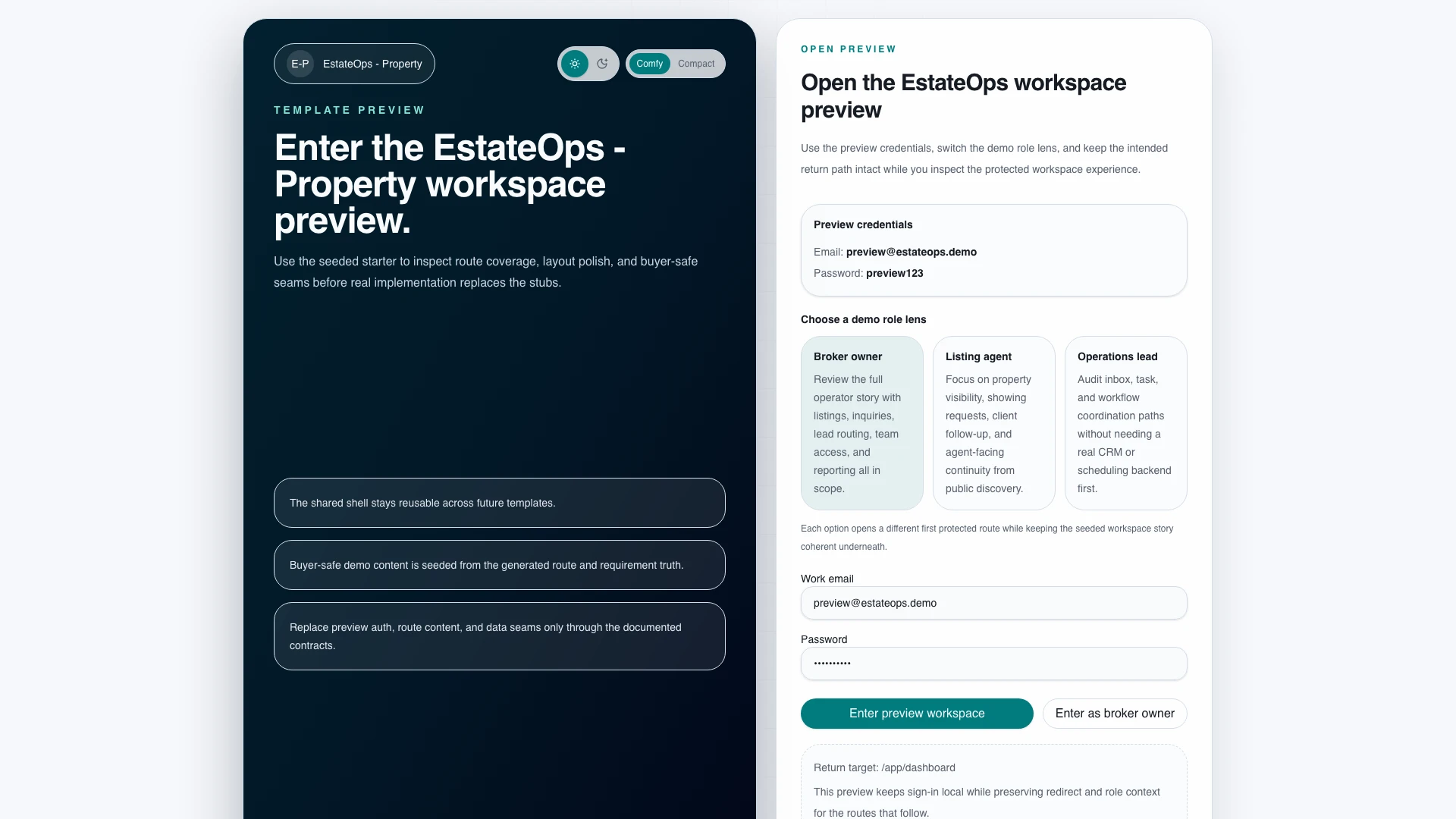 EstateOps - Real Estate CRM, Listings & Admin React Template