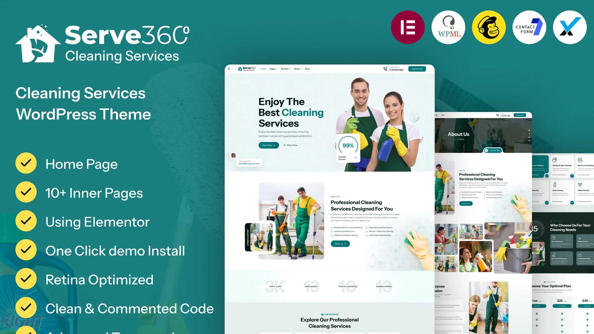 Serve360 - Cleaning Services WordPress Theme