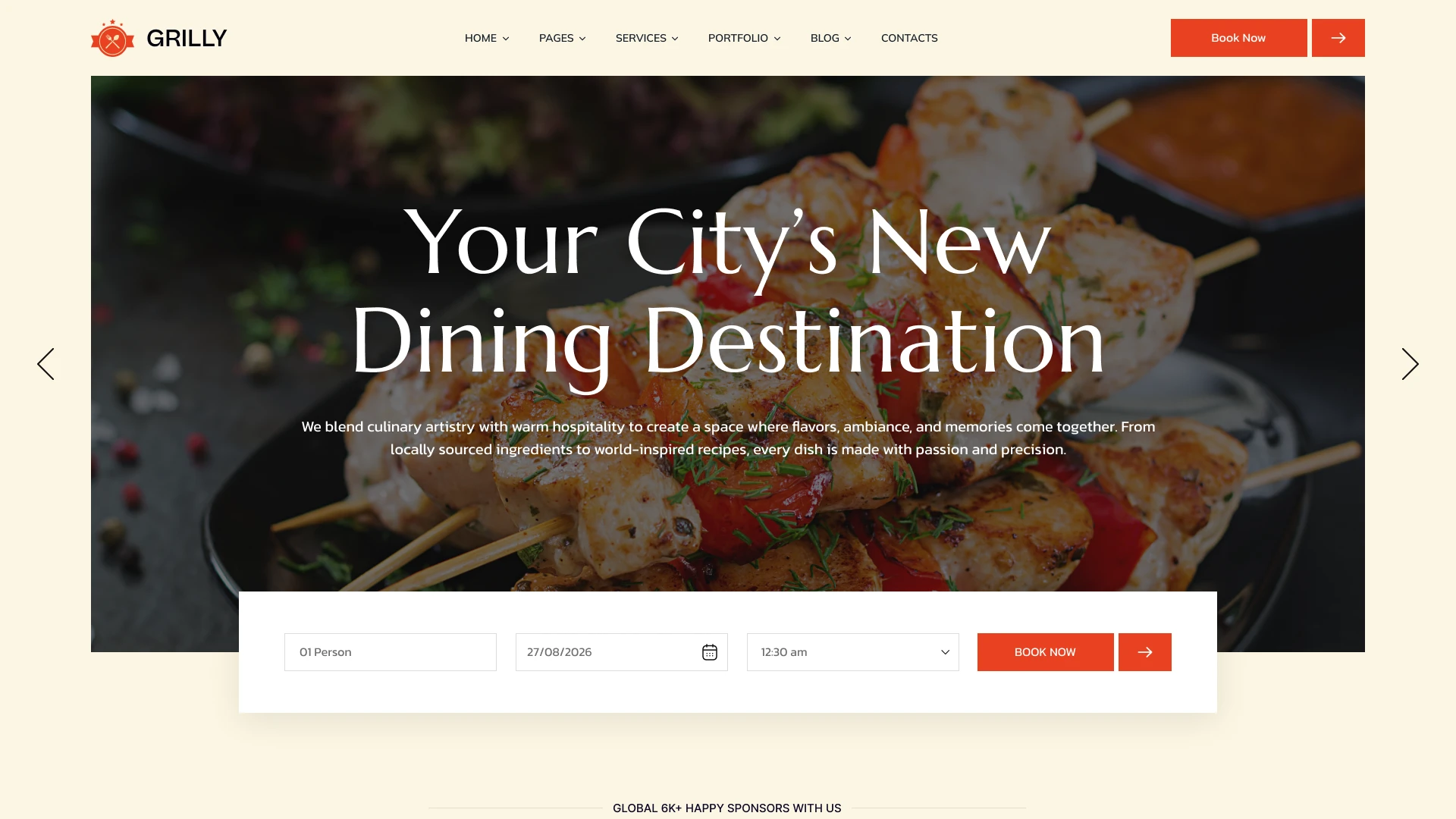 Grilly - Restaurant & Grill House Figma Template (Screenshot 1 of 1)