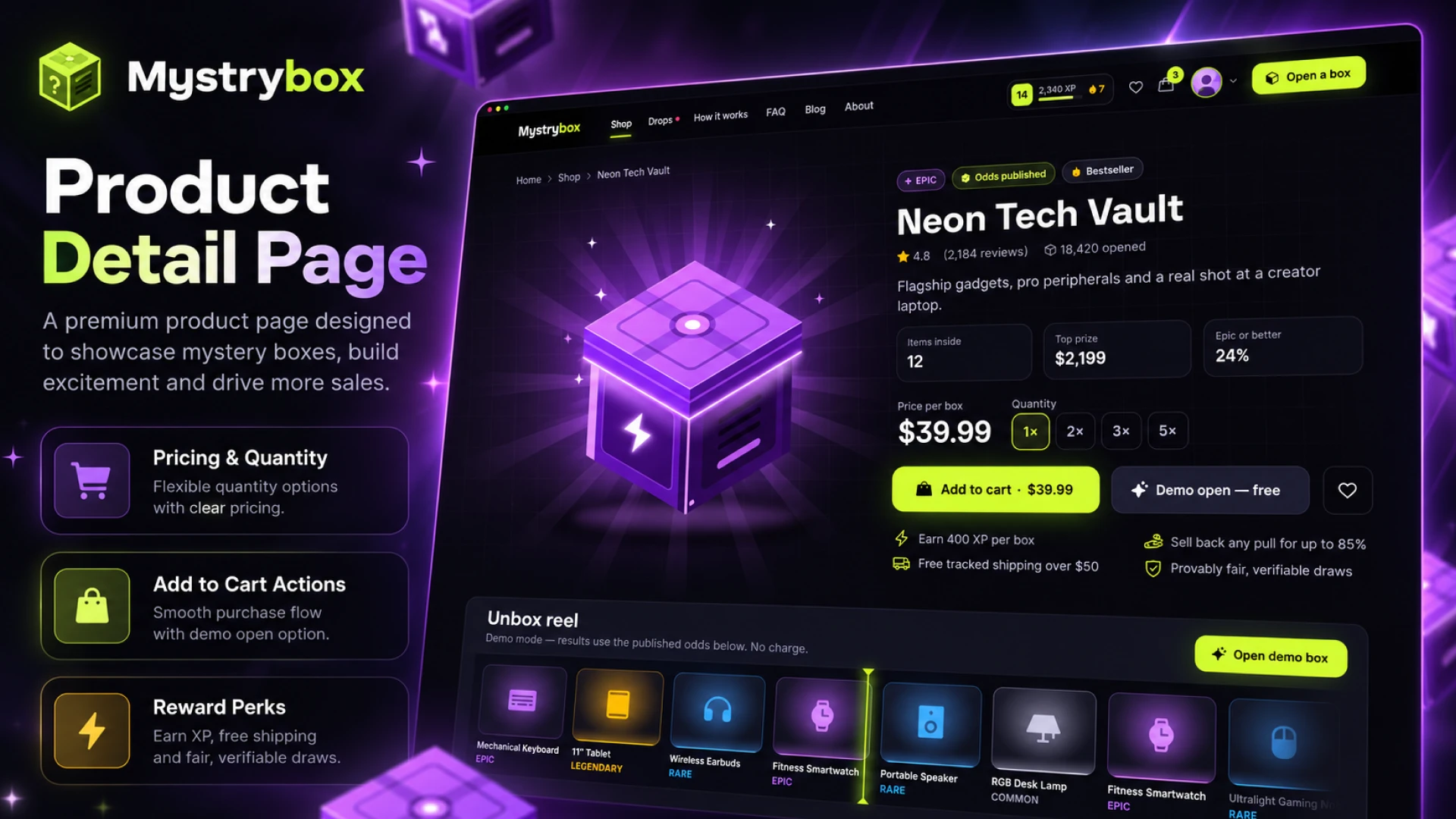 MystryBox - Mystery Box & Gamified eCommerce HTML Template (Screenshot 4 of 8)