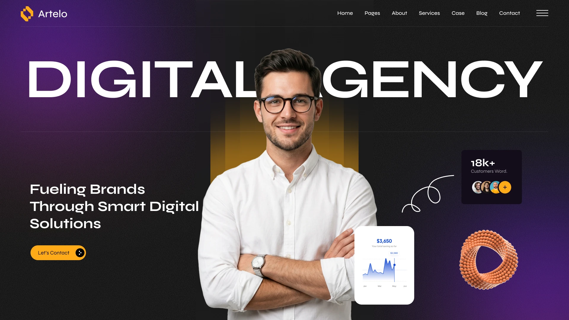 Artelo - Digital Agency & Design Studio Figma Template (Screenshot 1 of 1)
