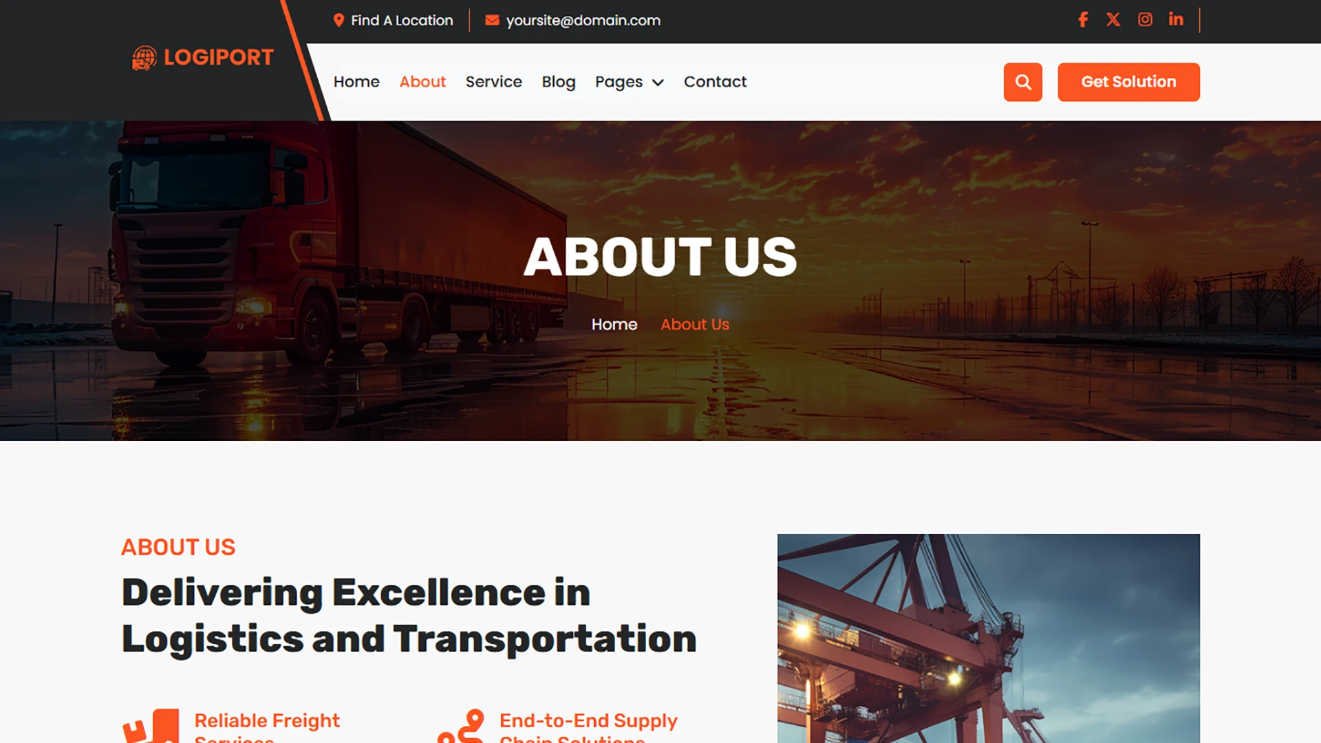 Logiport - Logistic & Transport Service HTML Template