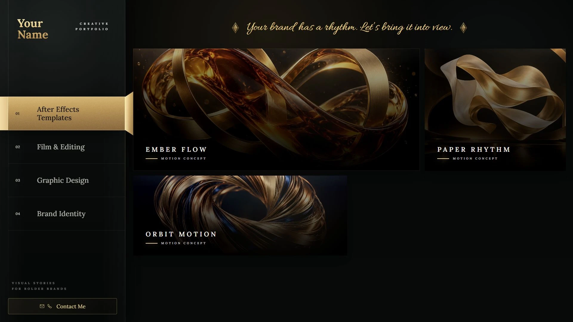 Gold Portfolio - PHP Portfolio with Admin Dashboard (Screenshot 1 of 5)