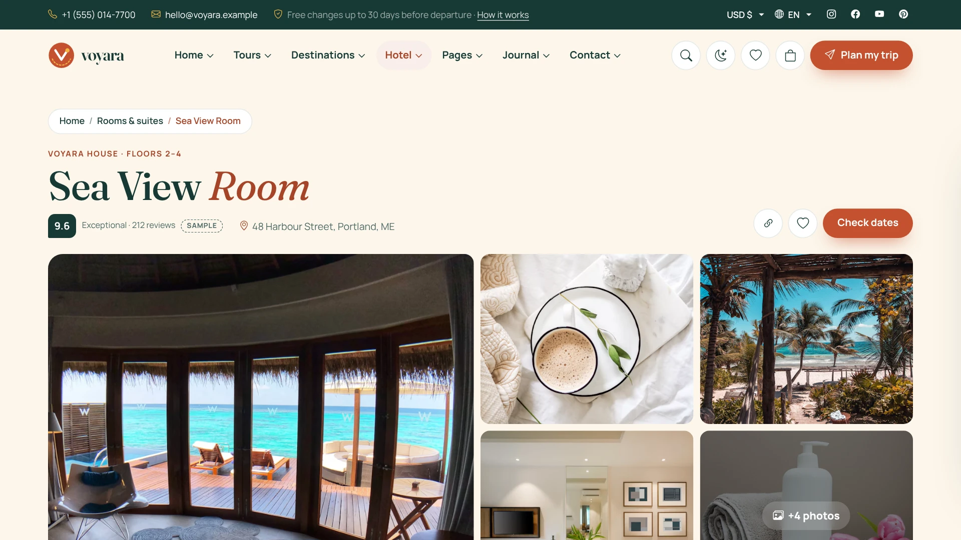 Voyara - Travel Agency & Boutique Hotel HTML Template