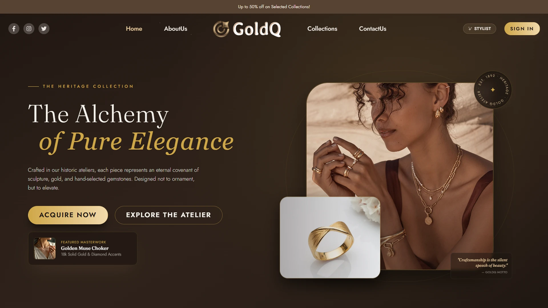 GoldQ - Premium Jewelry Luxury E-Commerce React Template