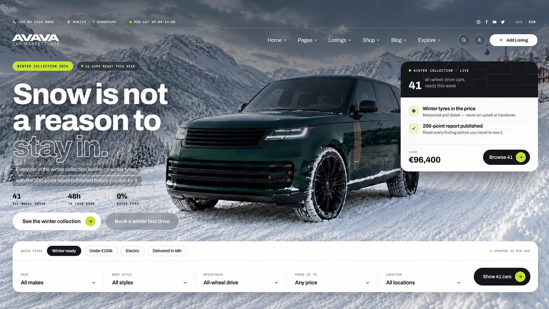 Avava Cars - HTML Car Marketplace Website Template