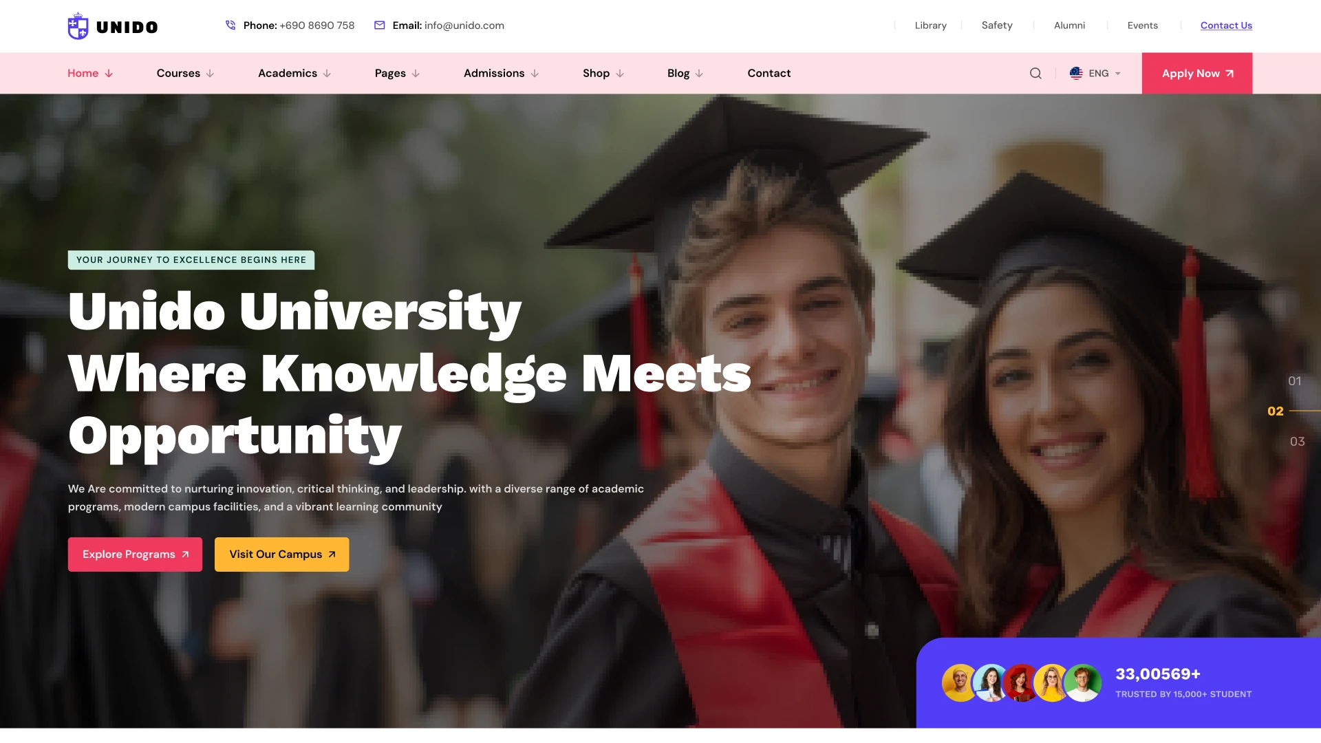 Unido - College University Education Figma Website Template
